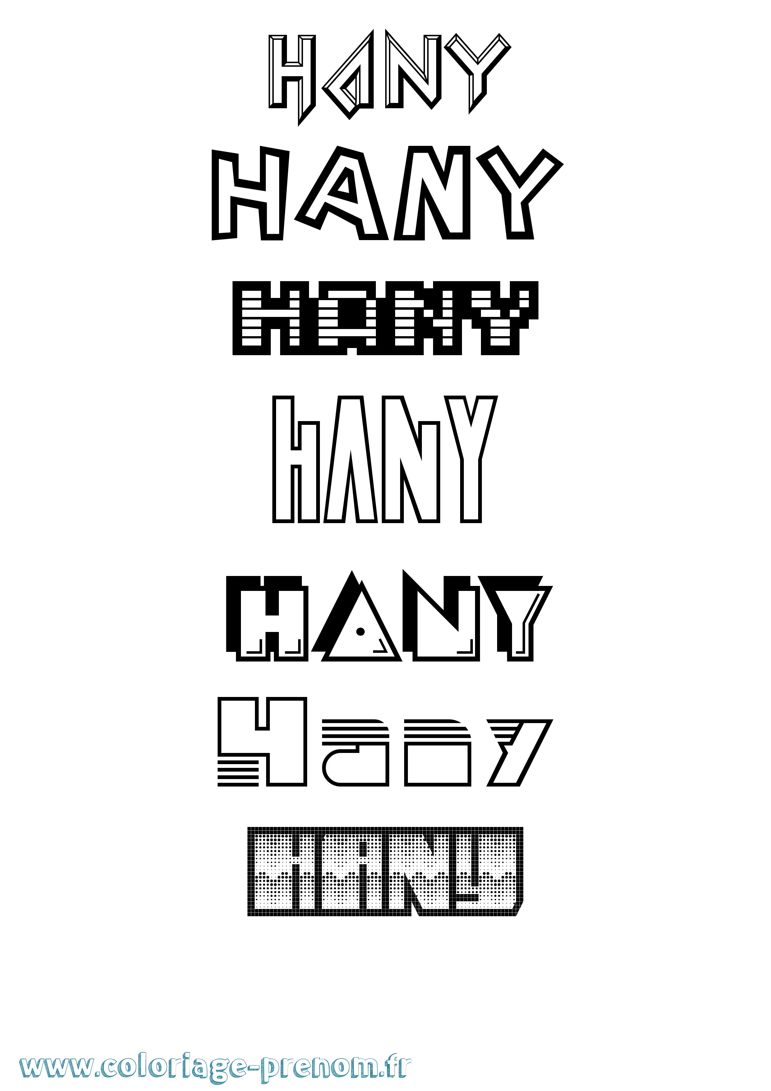 Coloriage Hany Jeux Vidéos Coloriage prénom Hany Jeux Vidéos