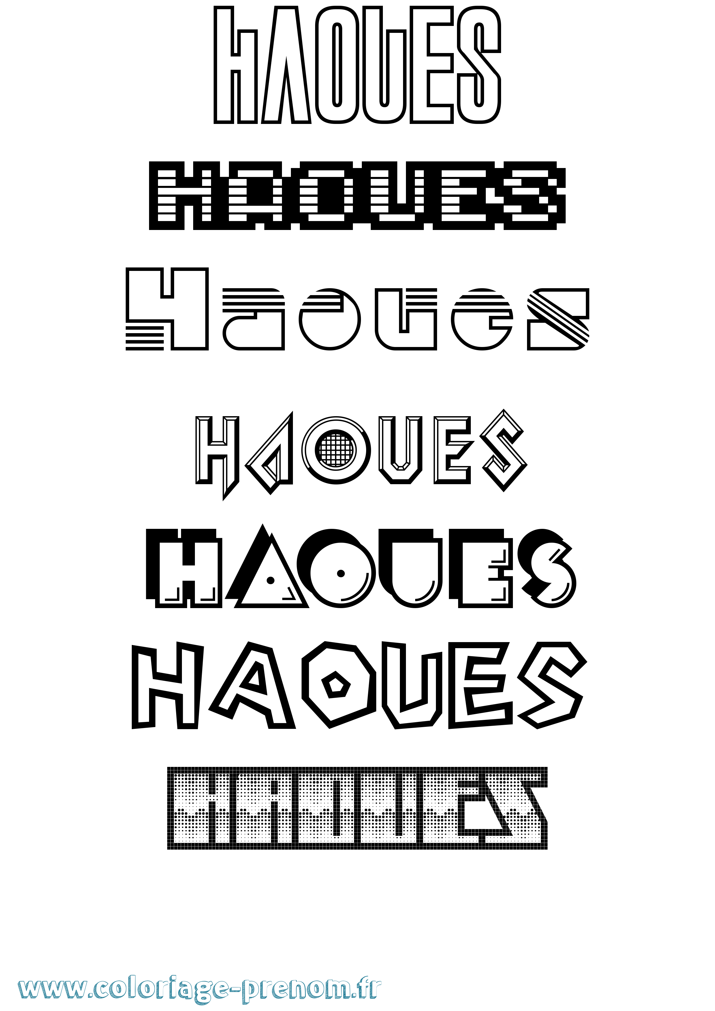 Coloriage Haoues Jeux Vidéos Coloriage prénom Haoues Jeux Vidéos