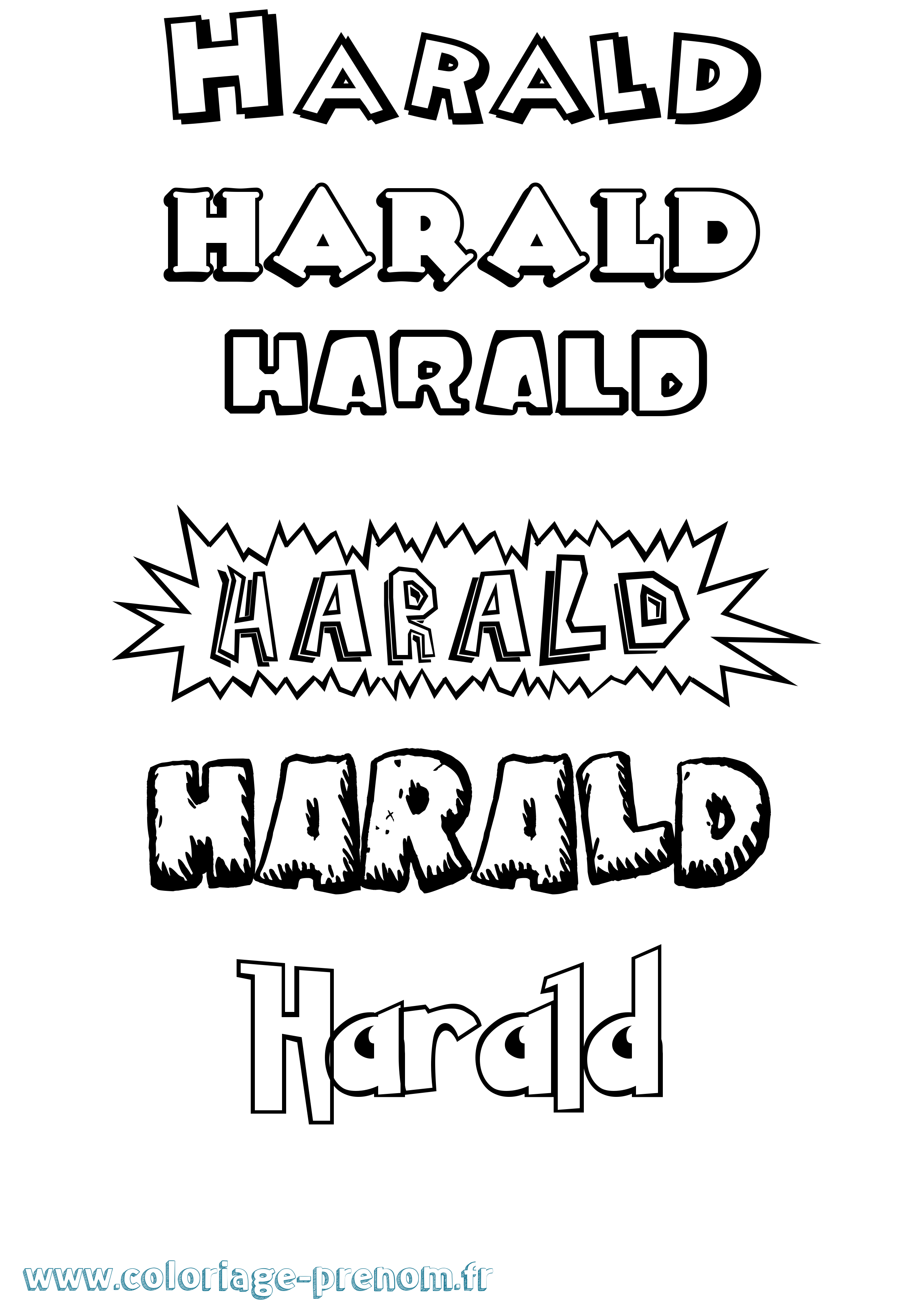 Coloriage Harald Dessin Animé Coloriage prénom Harald Dessin Animé