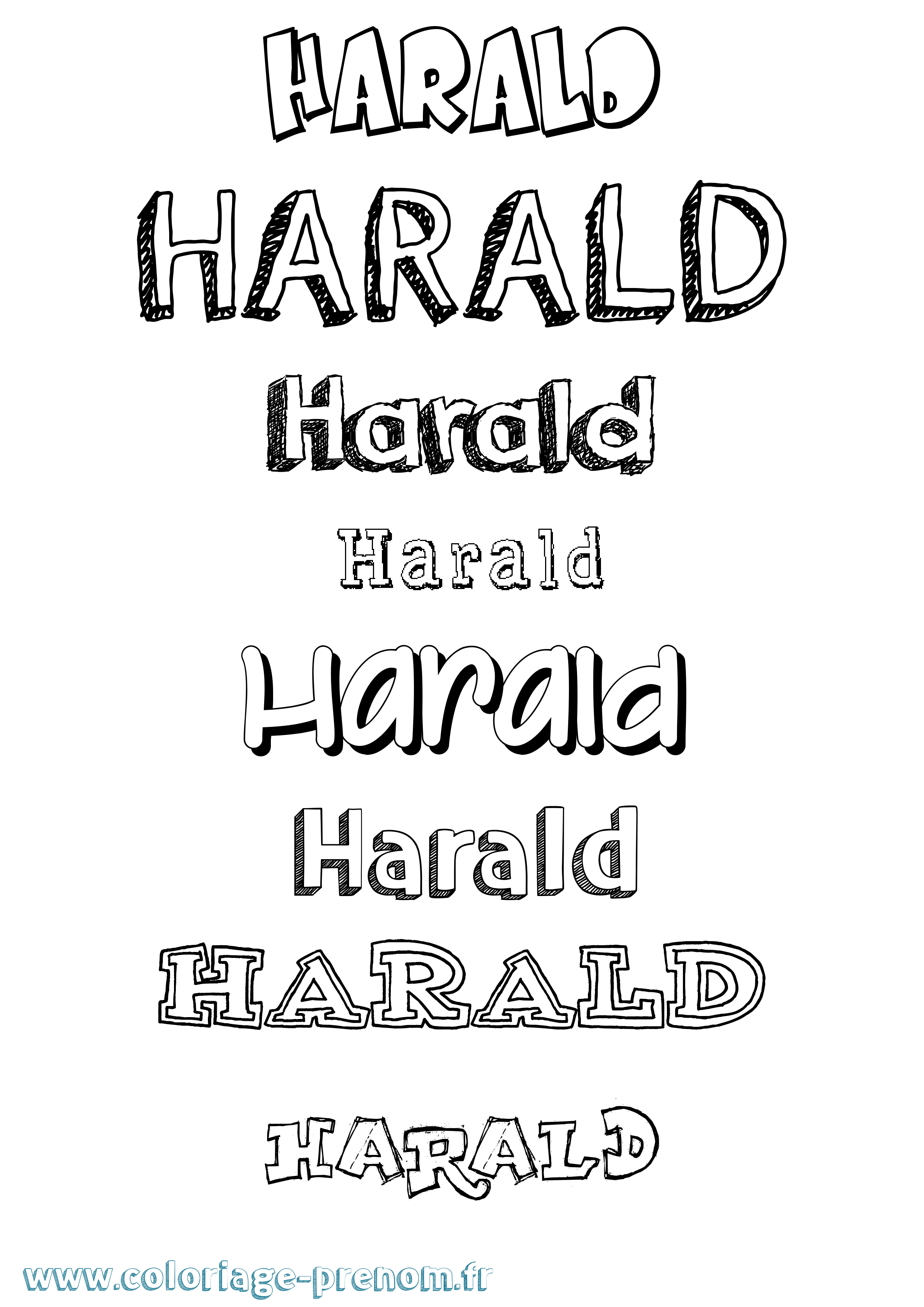 Coloriage Harald Dessiné Coloriage prénom Harald Dessiné