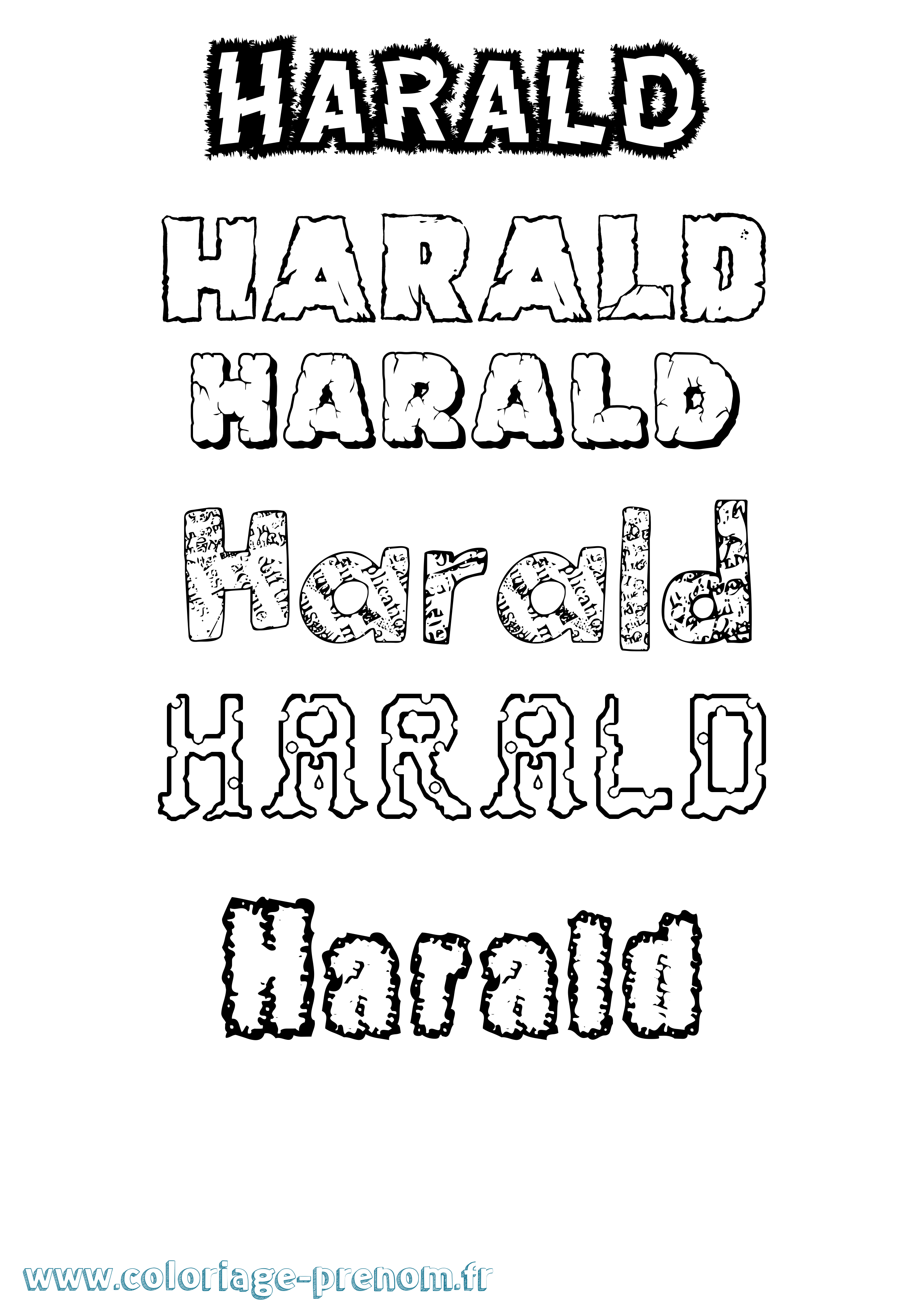 Coloriage Harald Destructuré Coloriage prénom Harald Destructuré