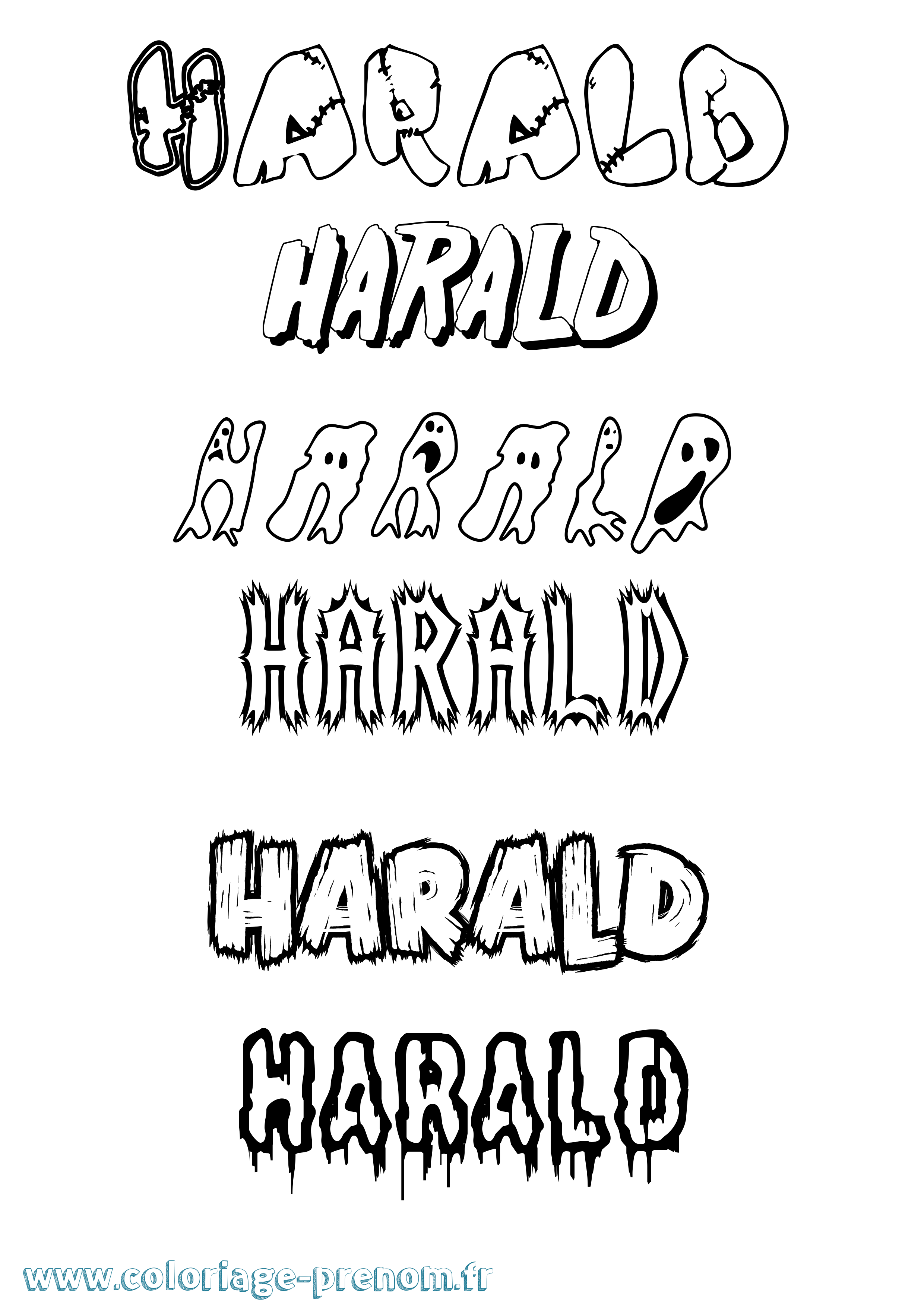 Coloriage Harald Frisson Coloriage prénom Harald Frisson