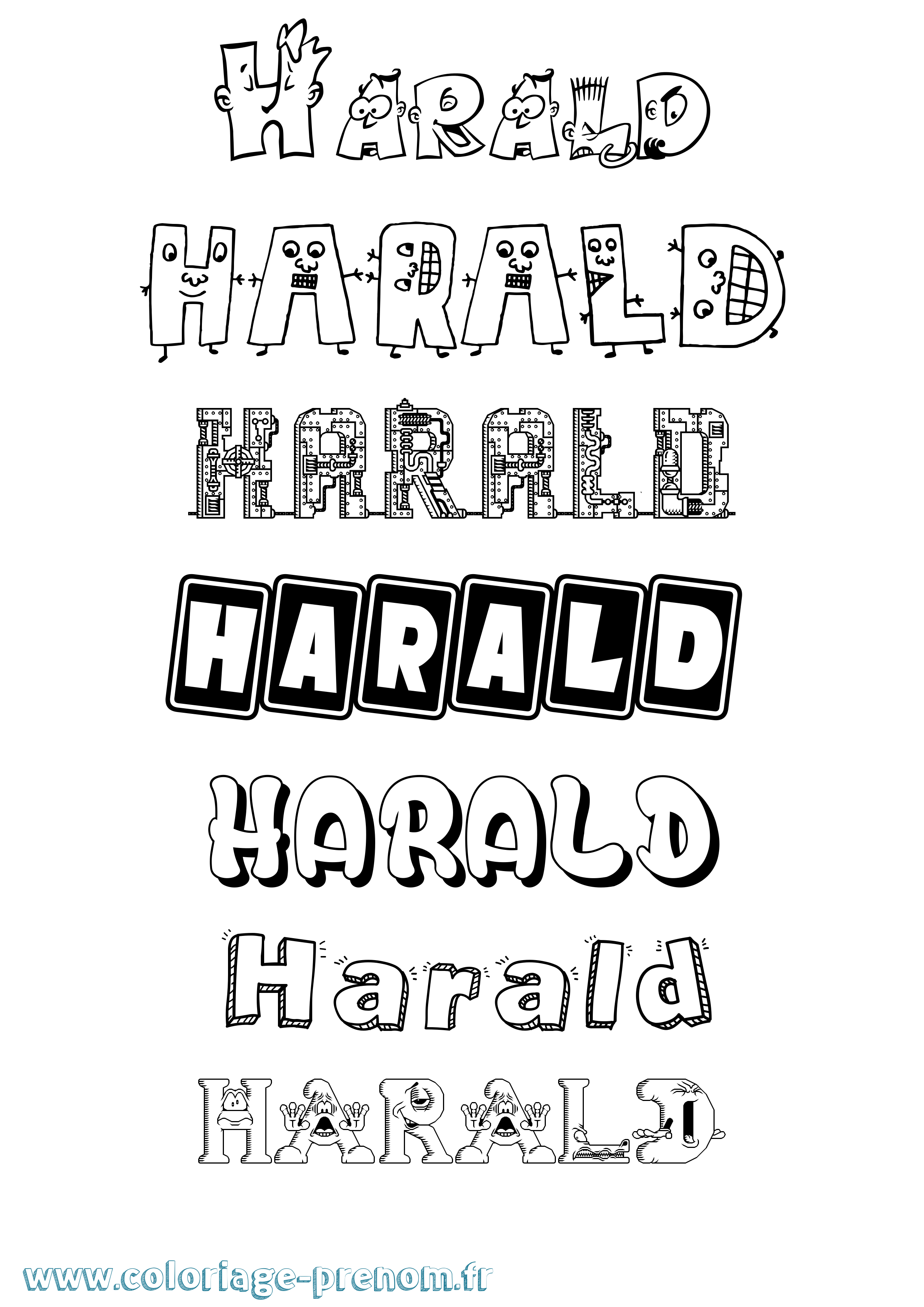 Coloriage Harald Fun Coloriage prénom Harald Fun