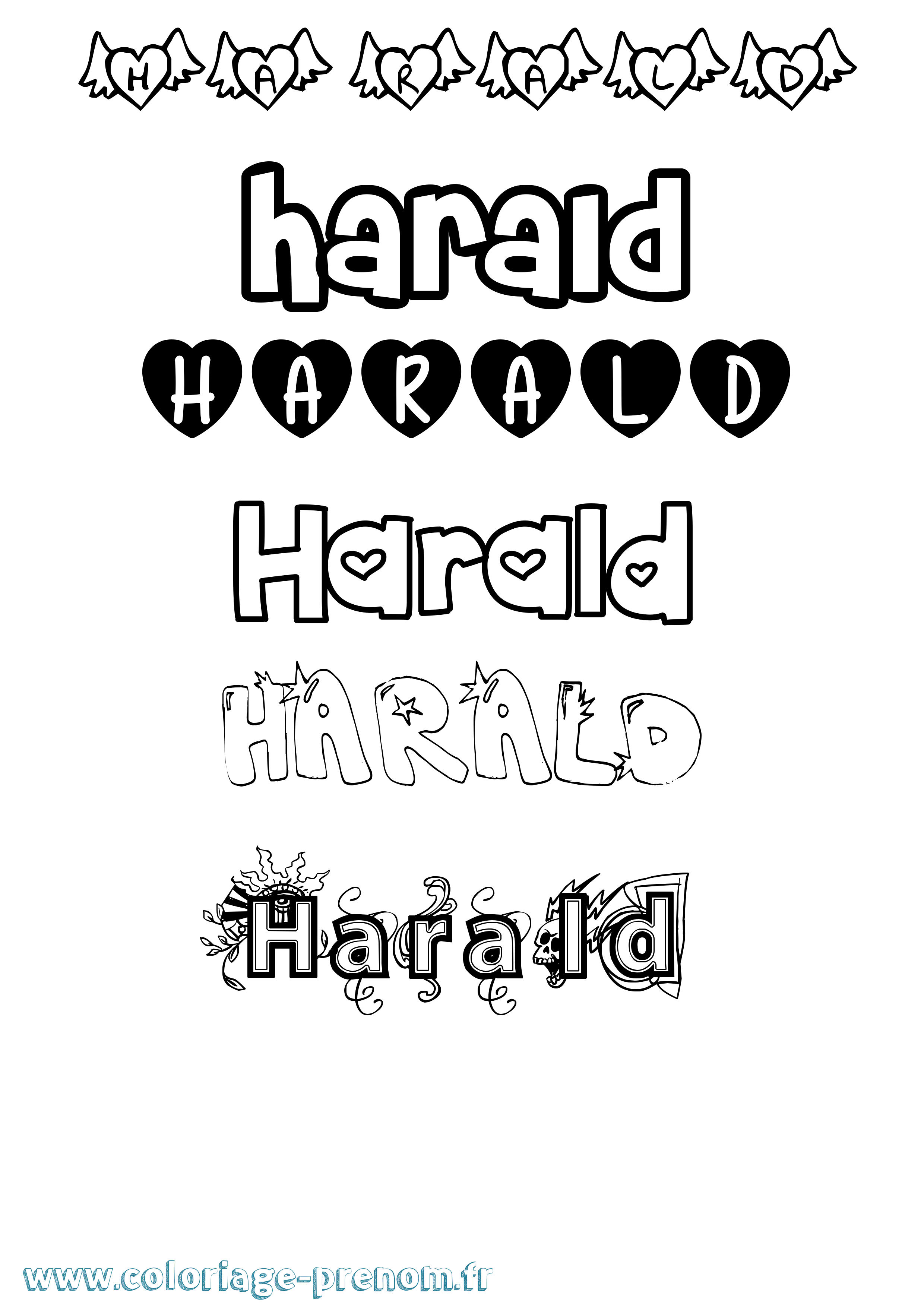 Coloriage Harald Girly Coloriage prénom Harald Girly