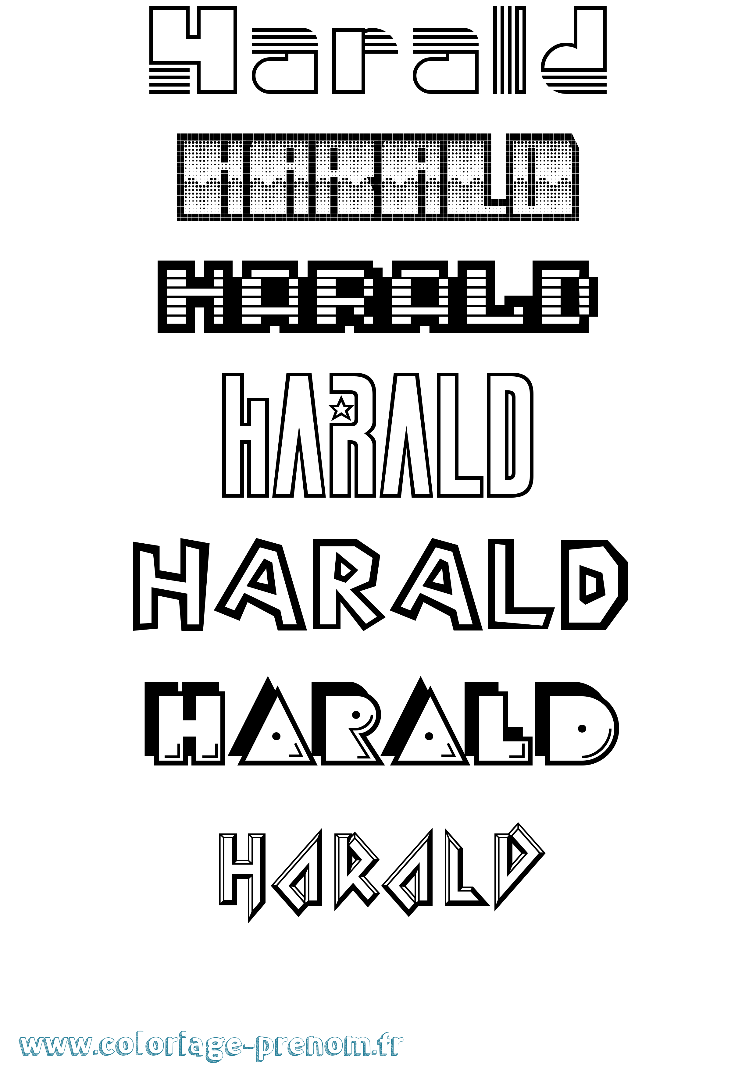 Coloriage Harald Jeux Vidéos Coloriage prénom Harald Jeux Vidéos