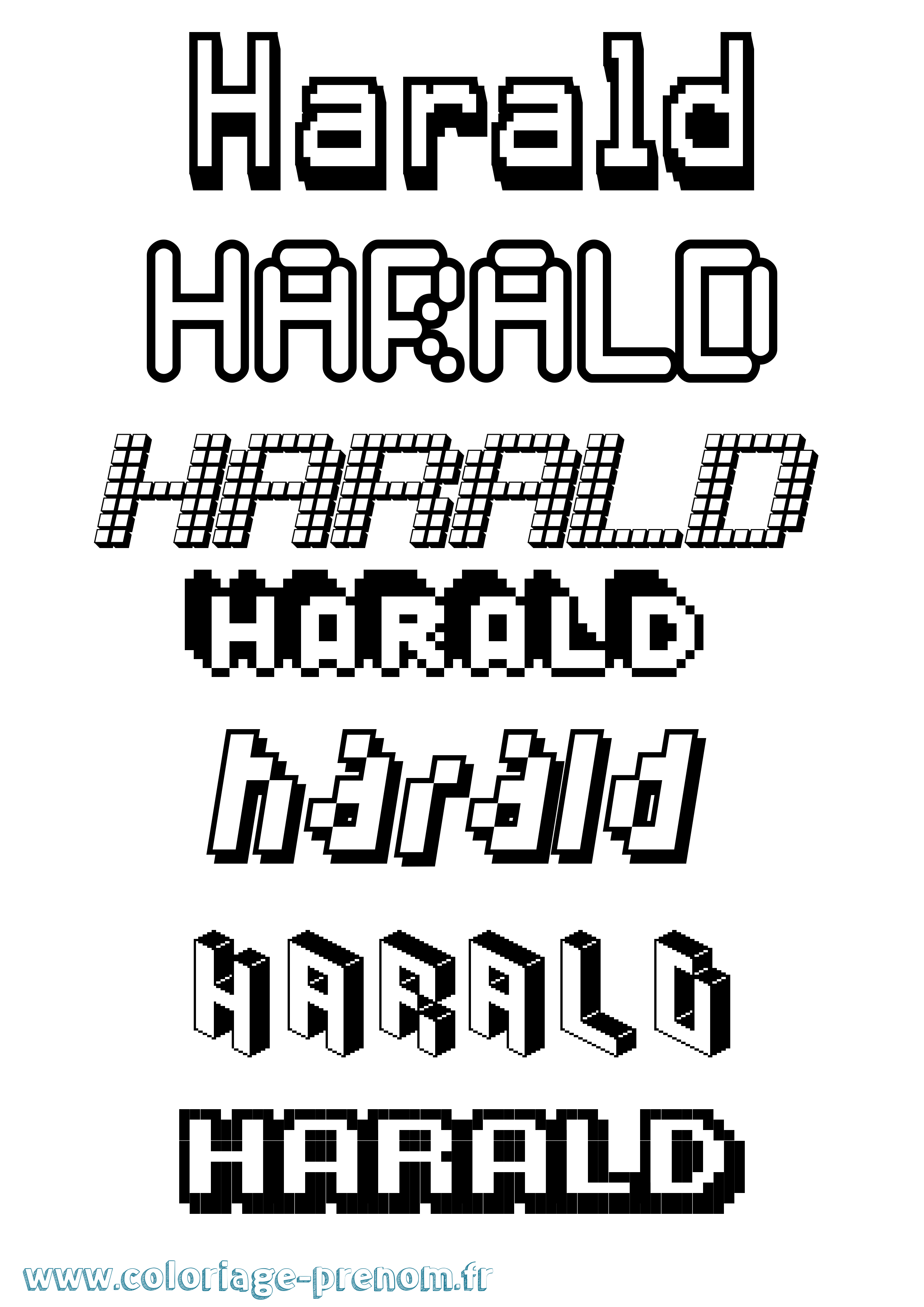 Coloriage Harald Pixel Coloriage prénom Harald Pixel