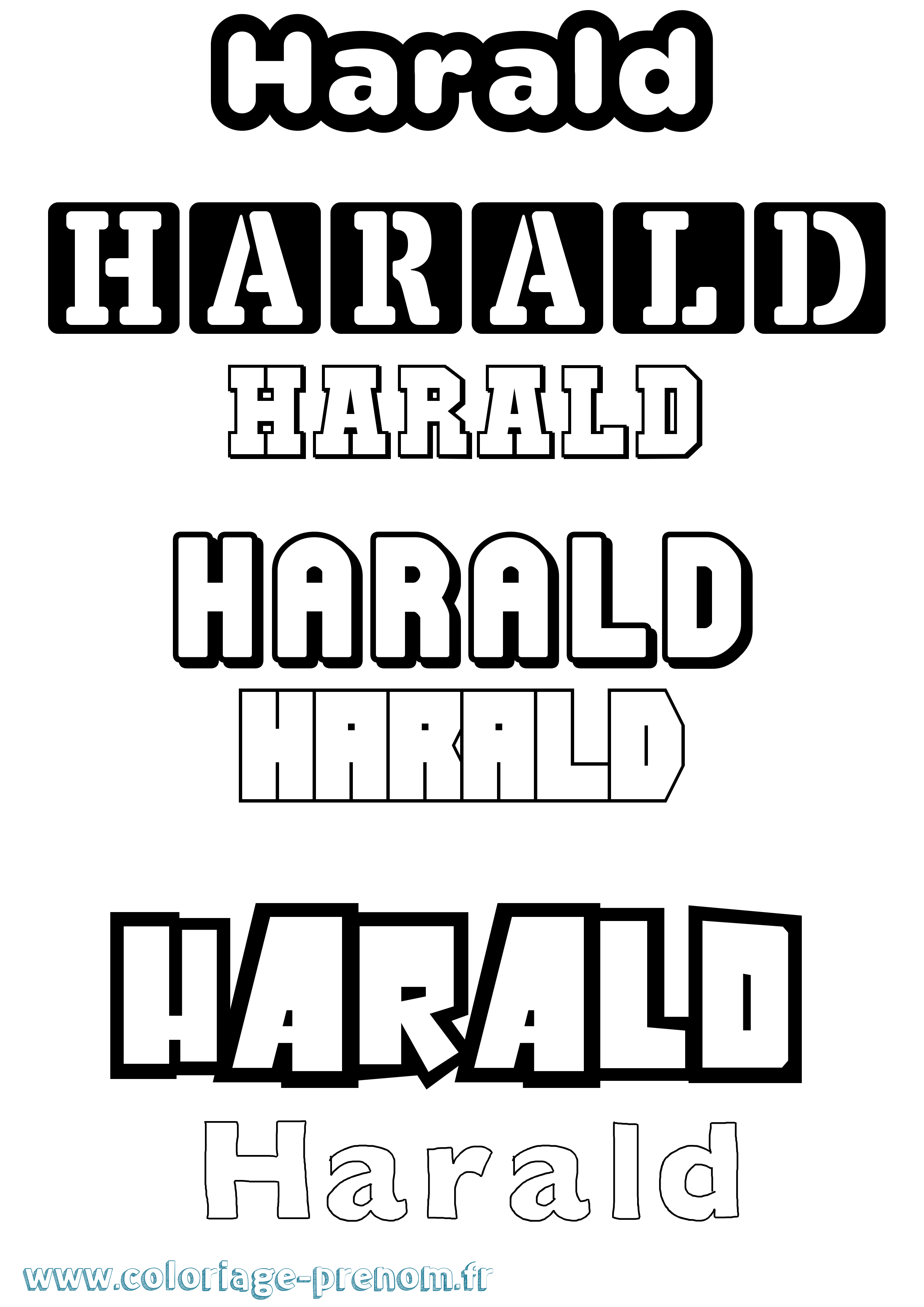 Coloriage Harald Simple Coloriage prénom Harald Simple