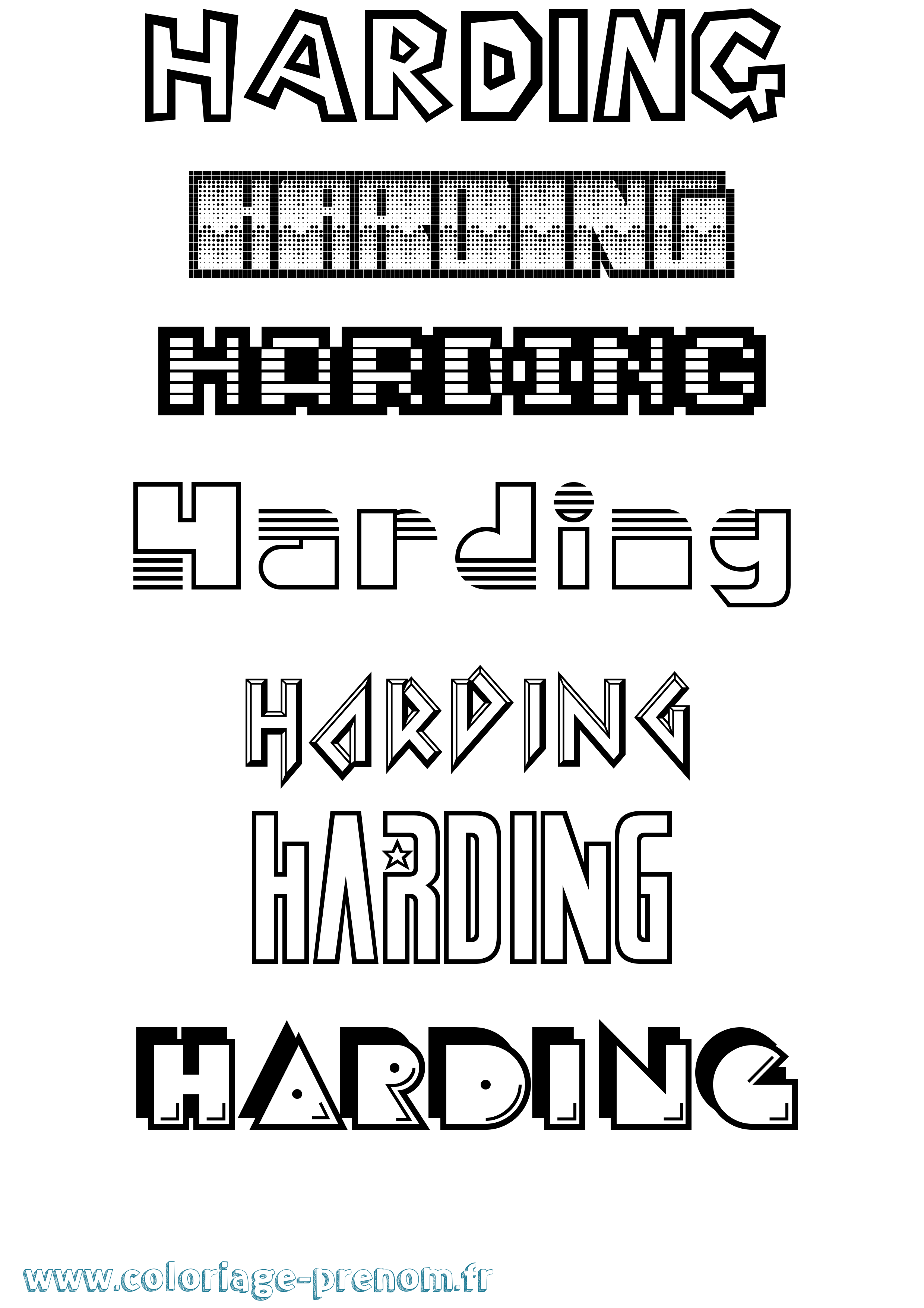 Coloriage Harding Jeux Vidéos Coloriage prénom Harding Jeux Vidéos