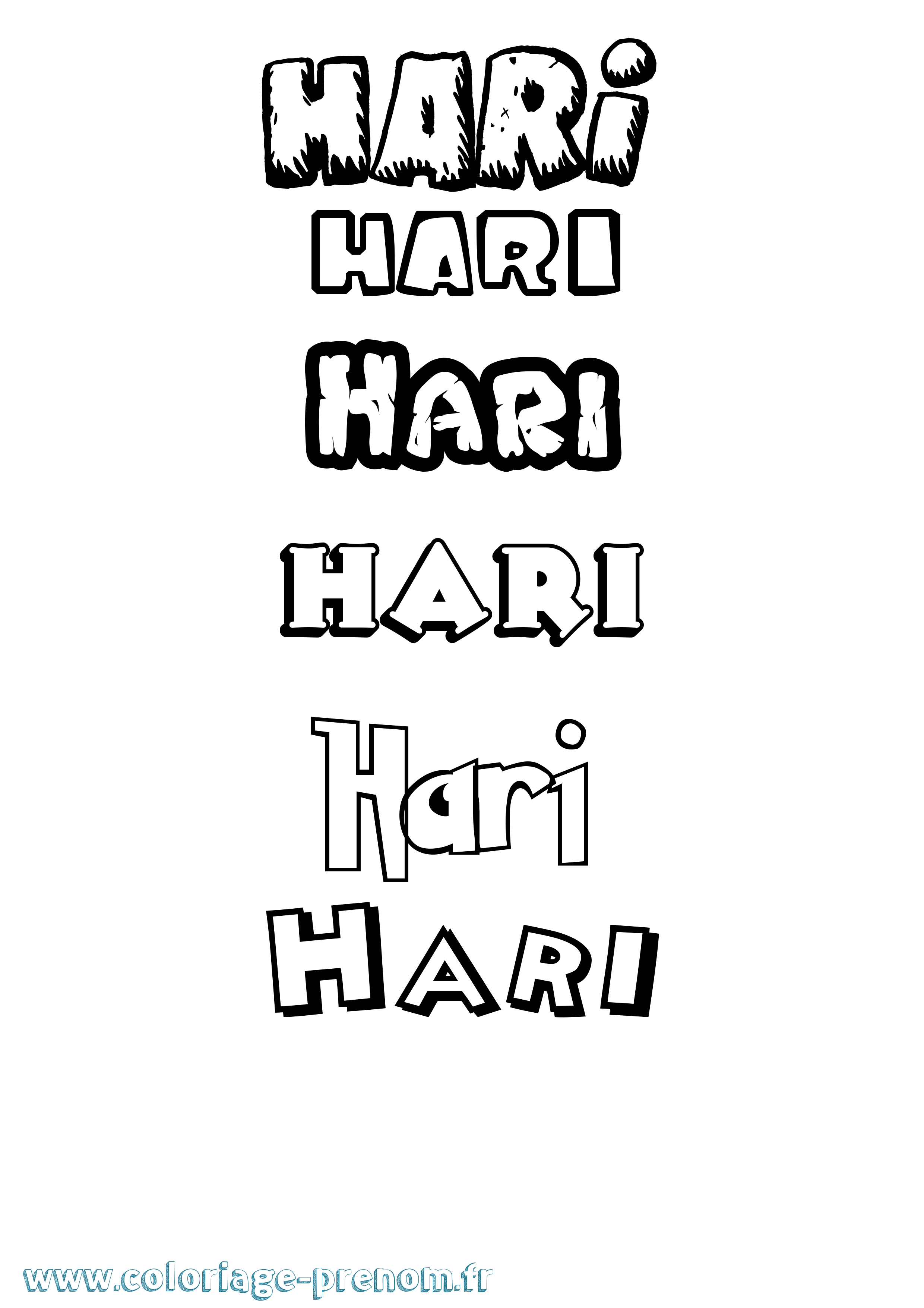 Coloriage Hari Dessin Animé Coloriage prénom Hari Dessin Animé