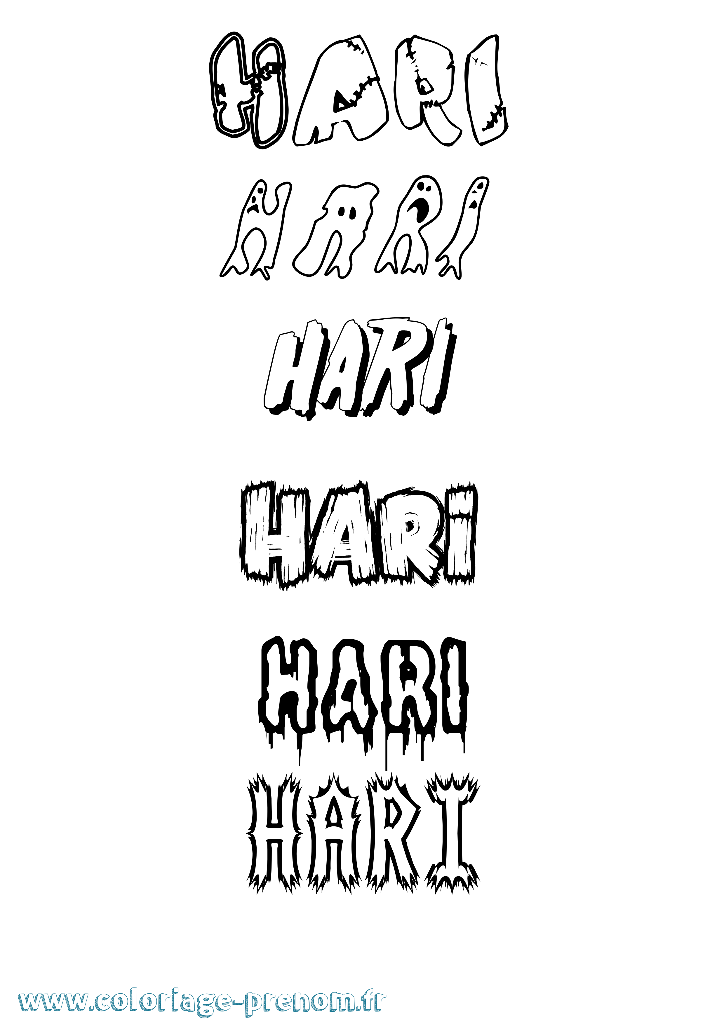 Coloriage Hari Frisson Coloriage prénom Hari Frisson