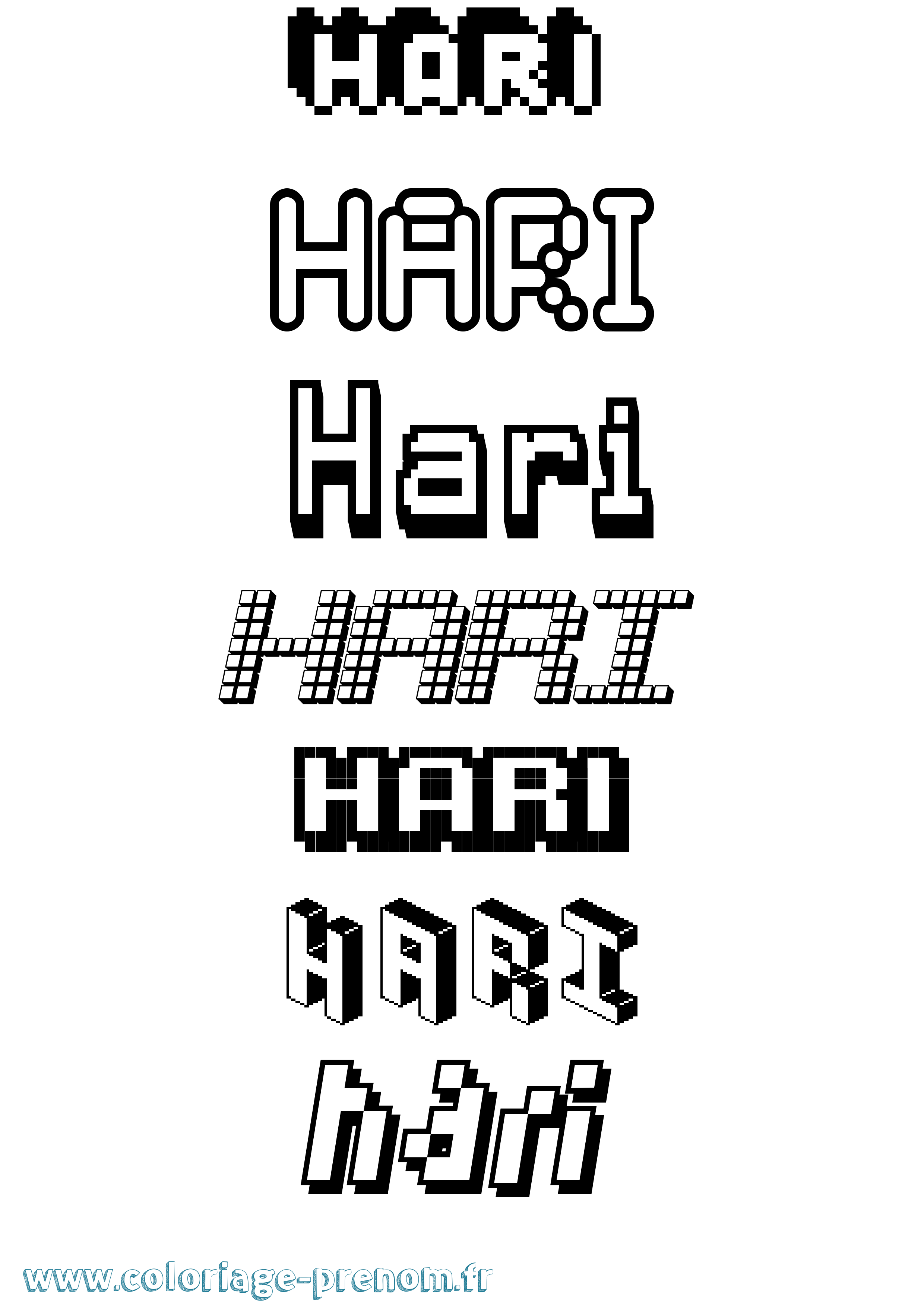 Coloriage Hari Pixel Coloriage prénom Hari Pixel