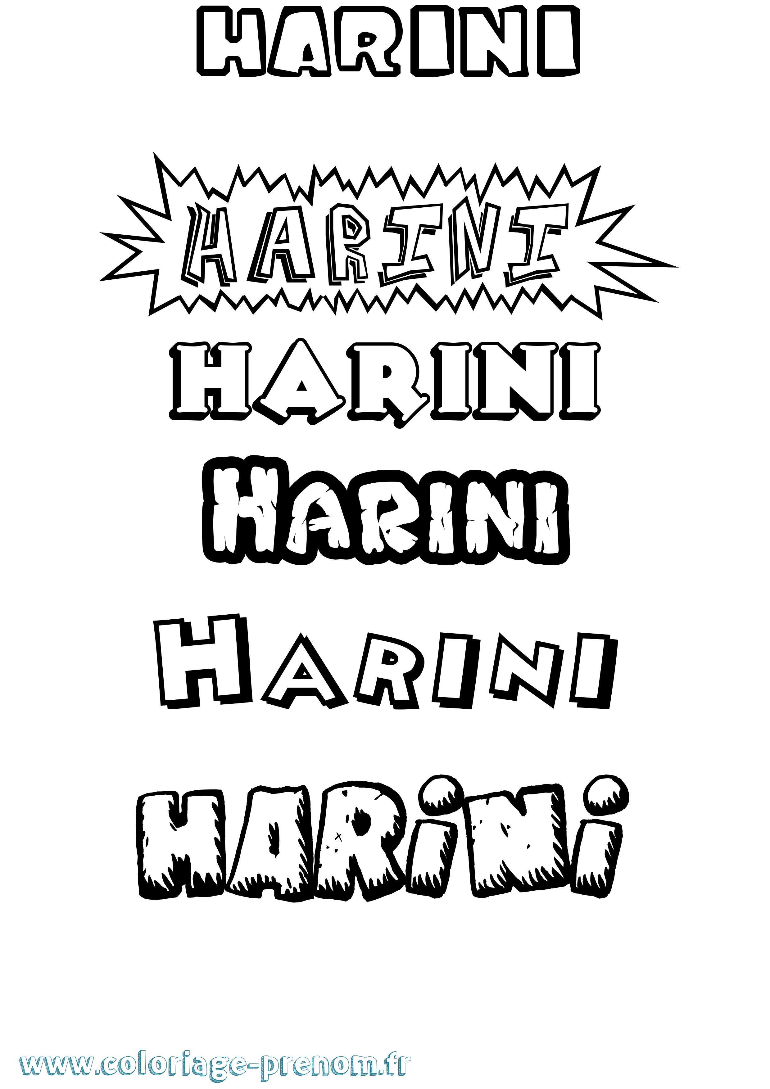 Coloriage Harini Dessin Animé Coloriage prénom Harini Dessin Animé