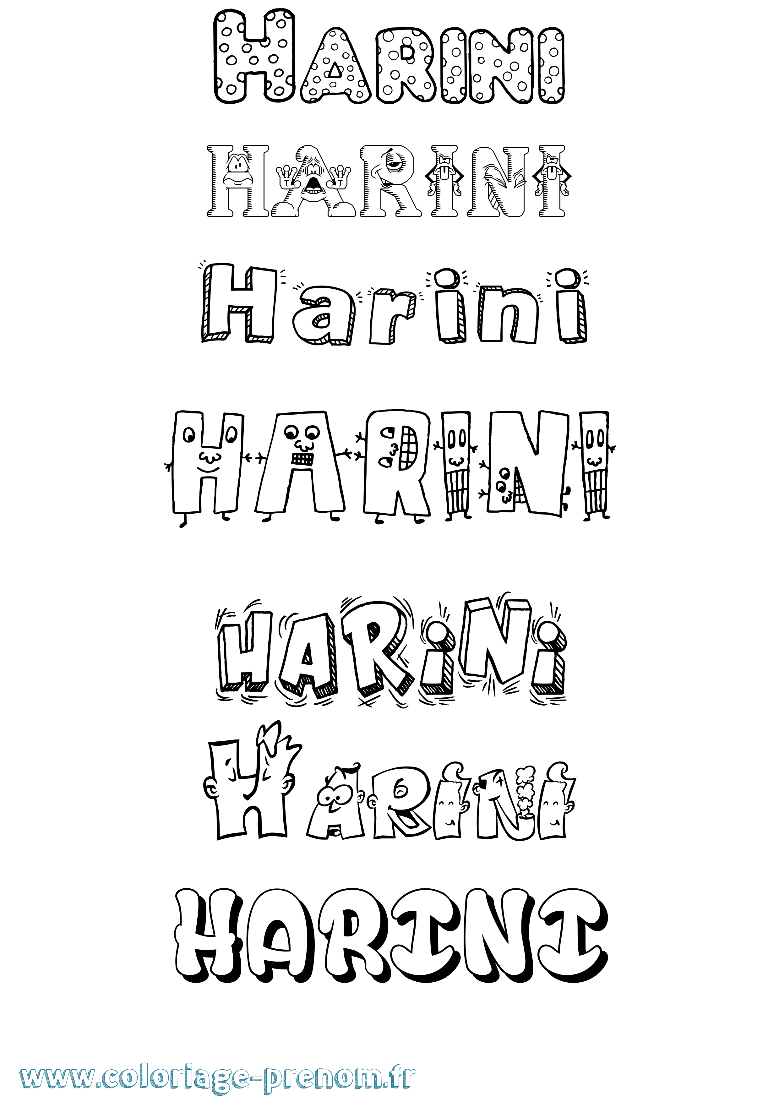 Coloriage Harini Fun Coloriage prénom Harini Fun