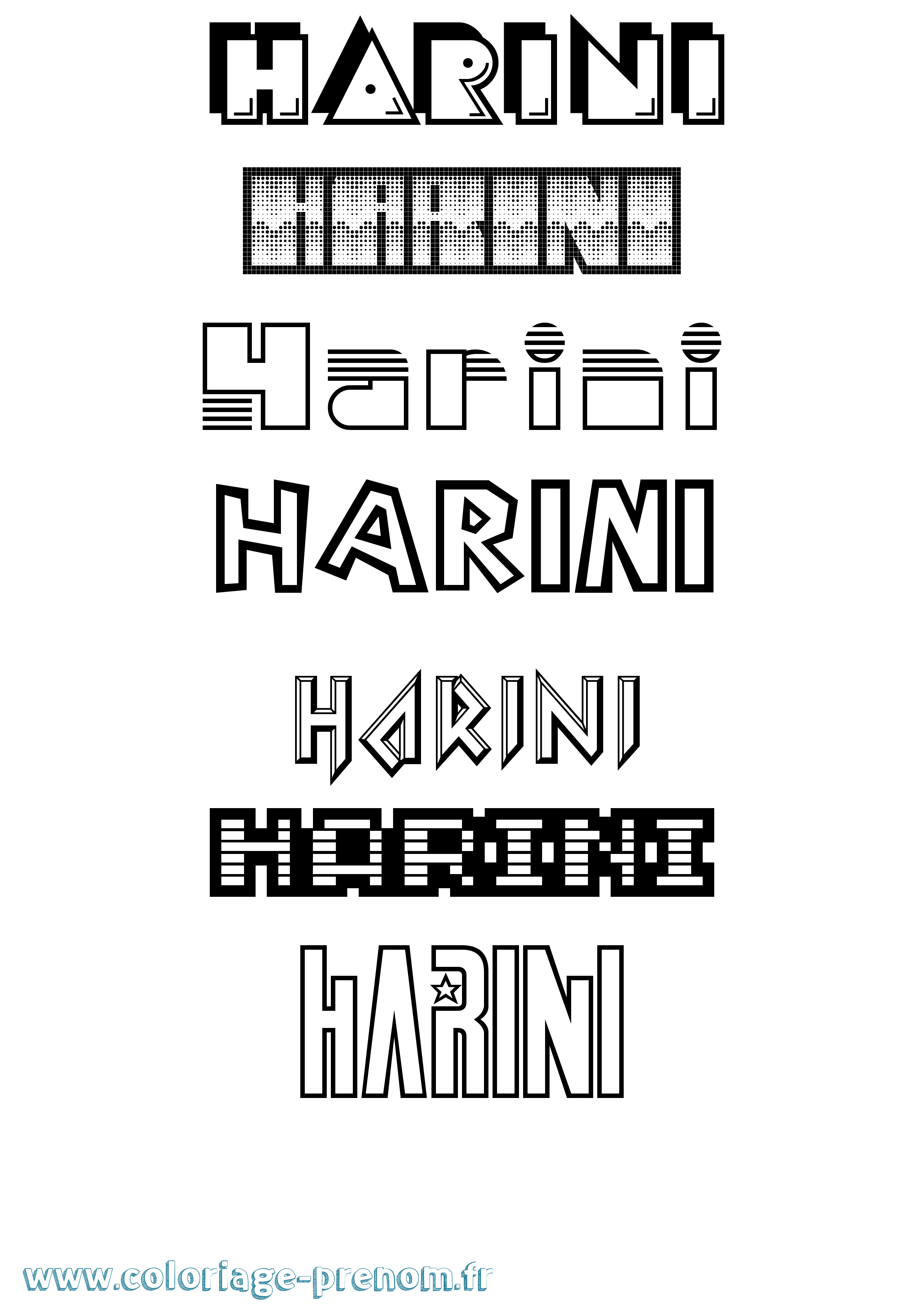 Coloriage Harini Jeux Vidéos Coloriage prénom Harini Jeux Vidéos
