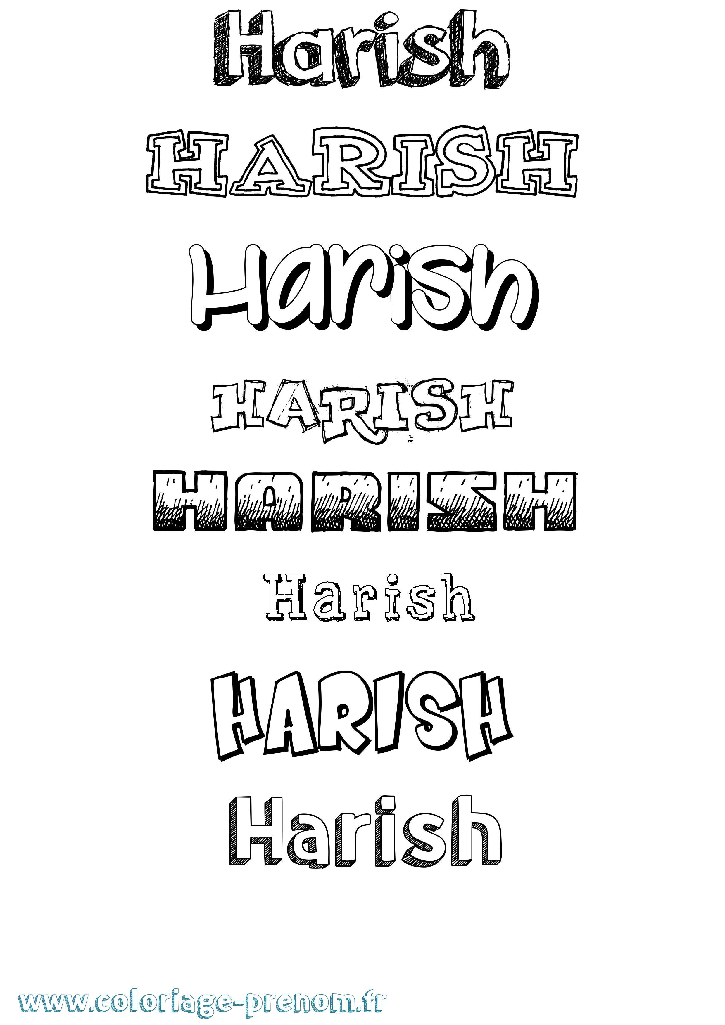 Coloriage Harish Dessiné Coloriage prénom Harish Dessiné