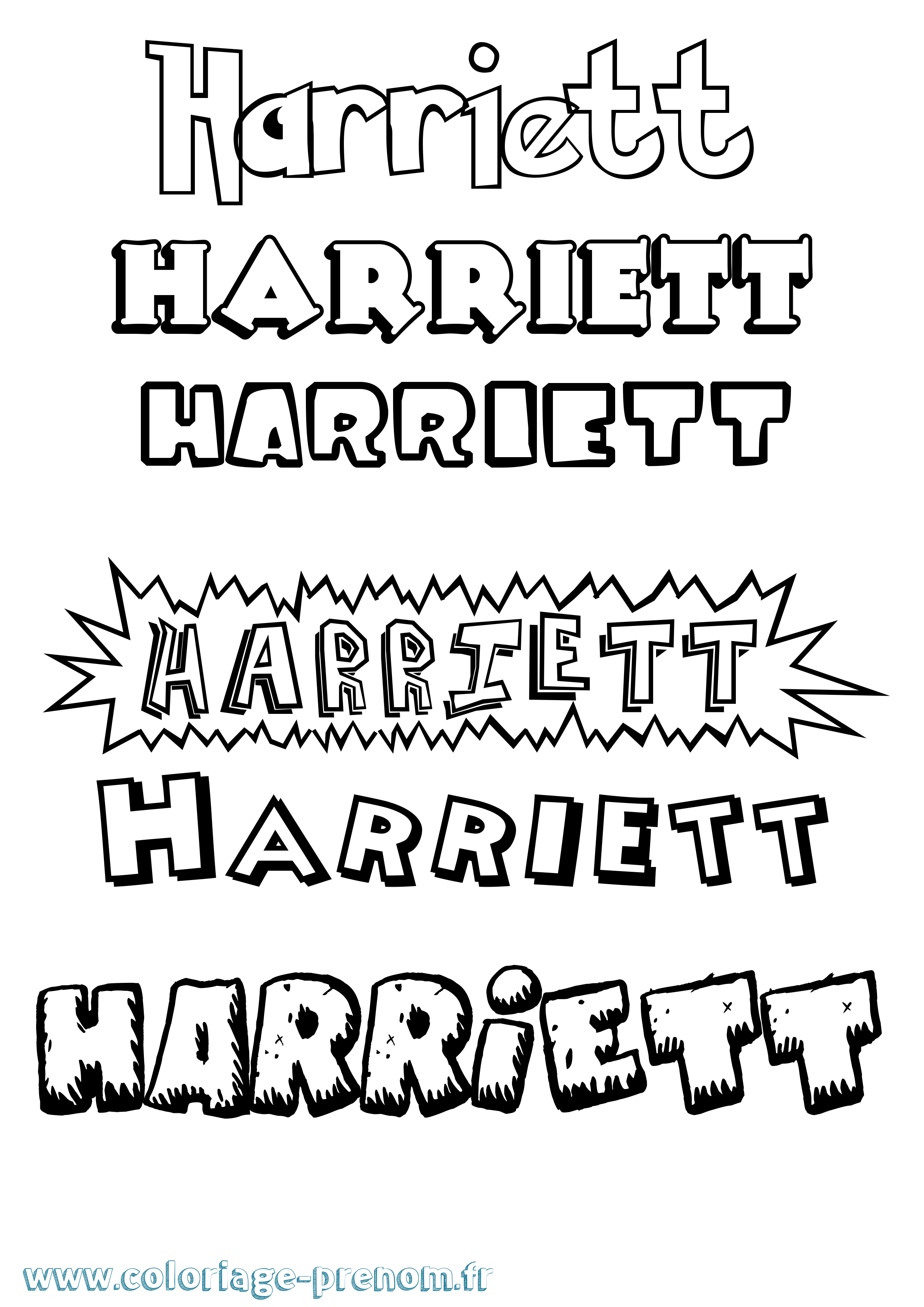 Coloriage Harriett Dessin Animé Coloriage prénom Harriett Dessin Animé