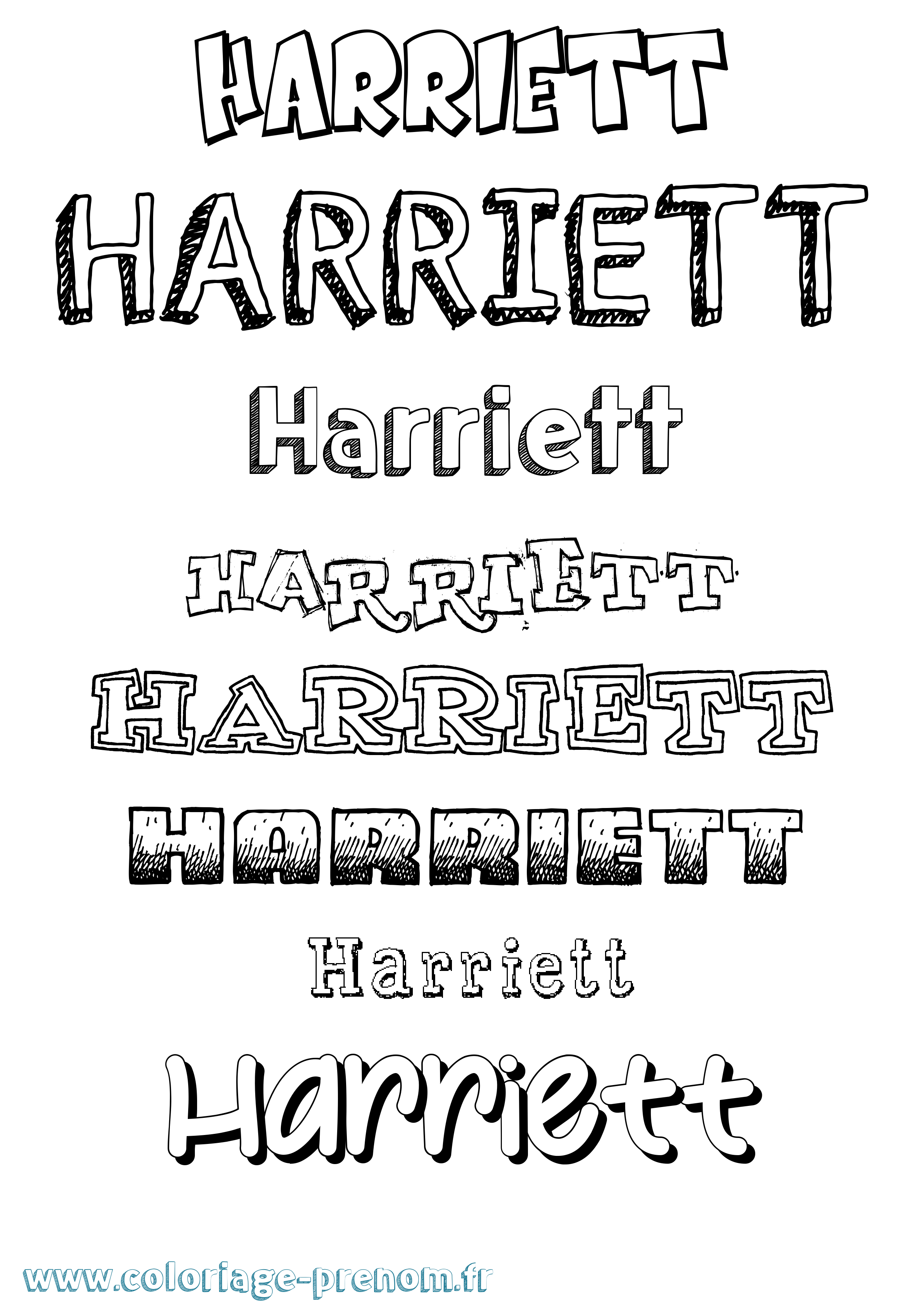 Coloriage Harriett Dessiné Coloriage prénom Harriett Dessiné