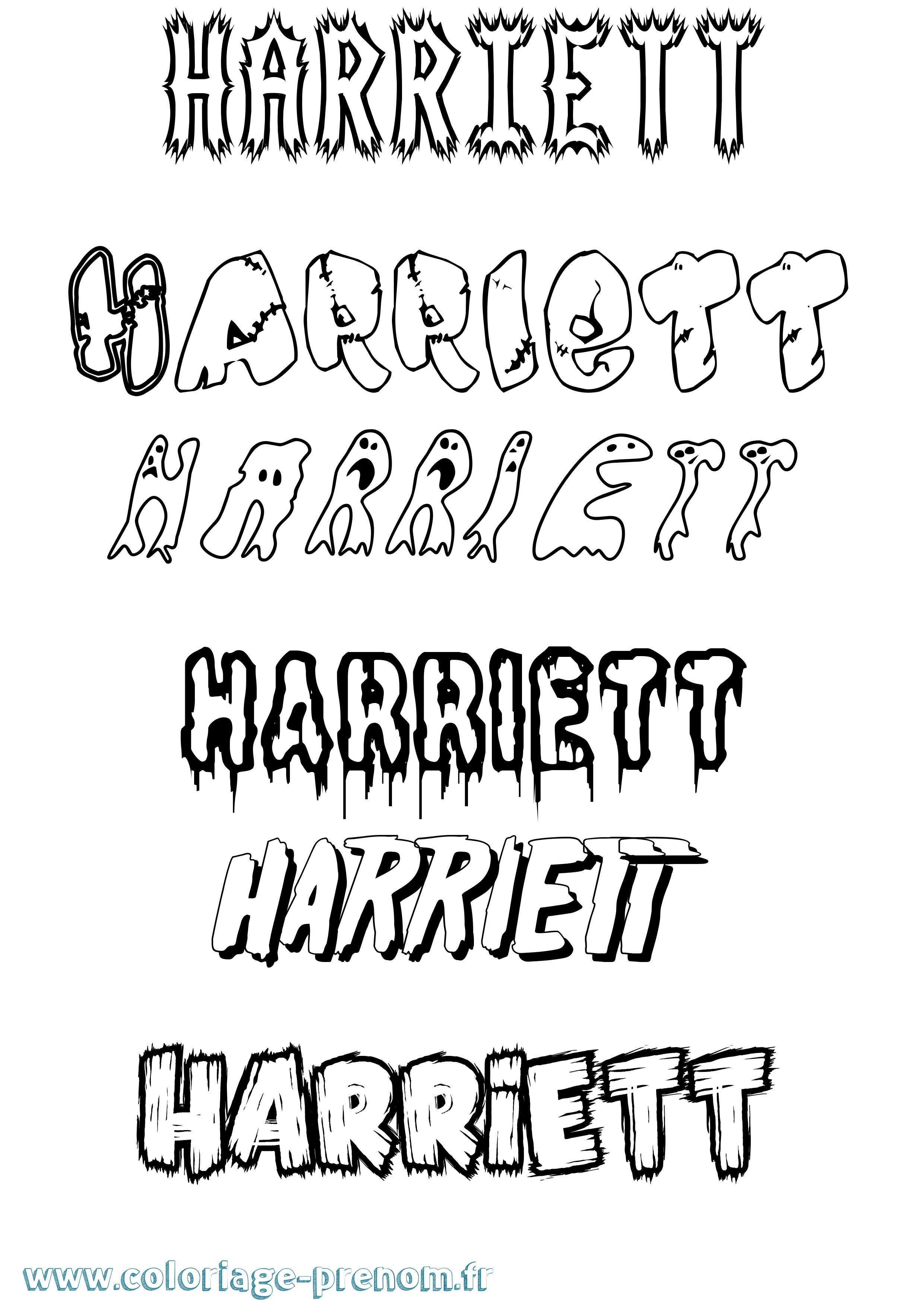 Coloriage Harriett Frisson Coloriage prénom Harriett Frisson