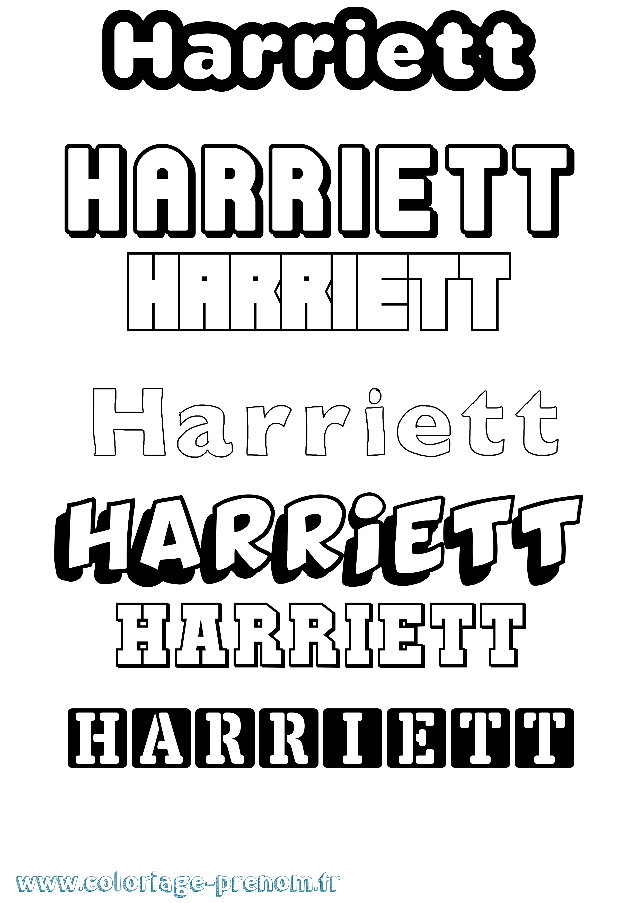 Coloriage Harriett Simple Coloriage prénom Harriett Simple