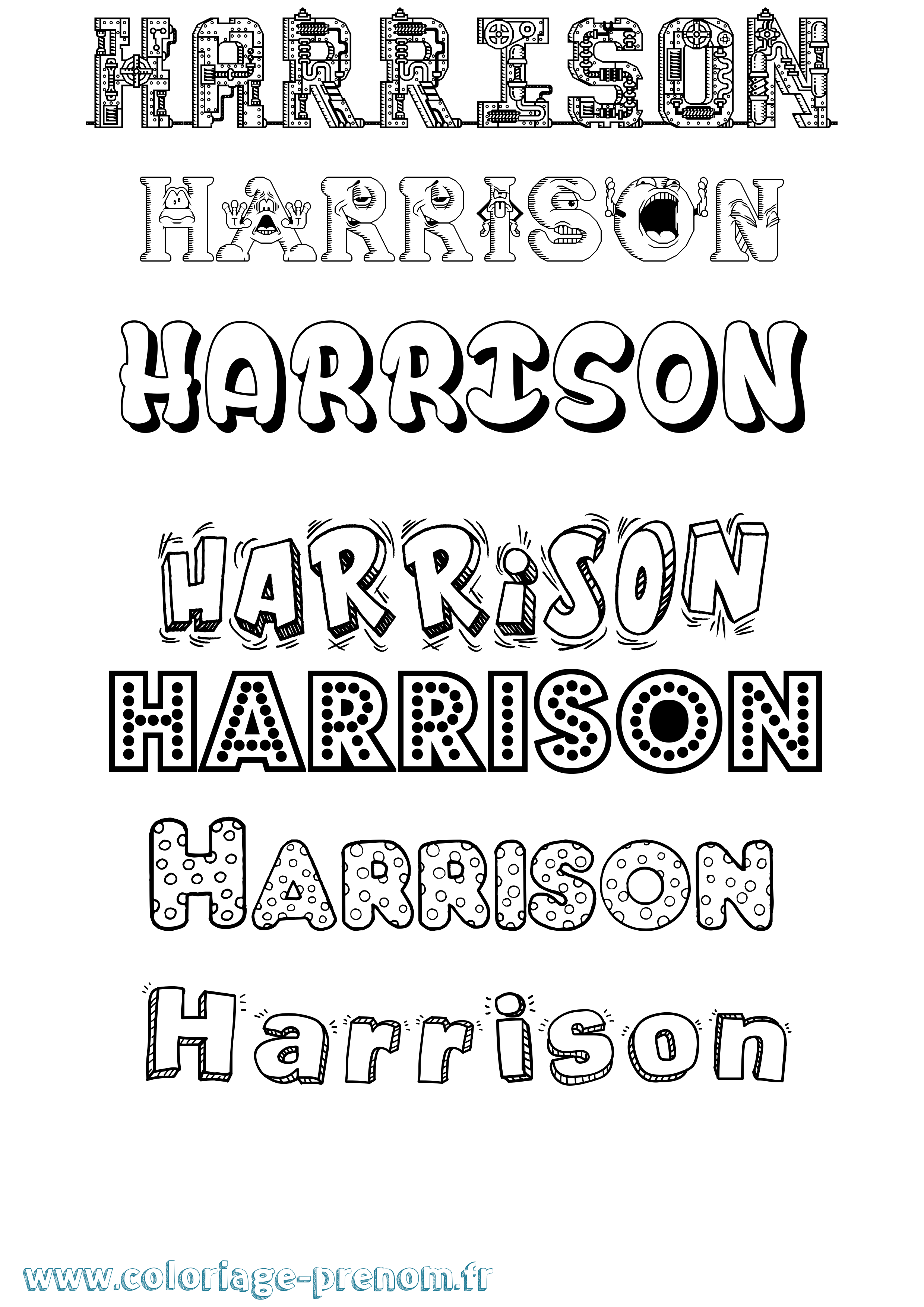 Coloriage Harrison Fun Coloriage prénom Harrison Fun