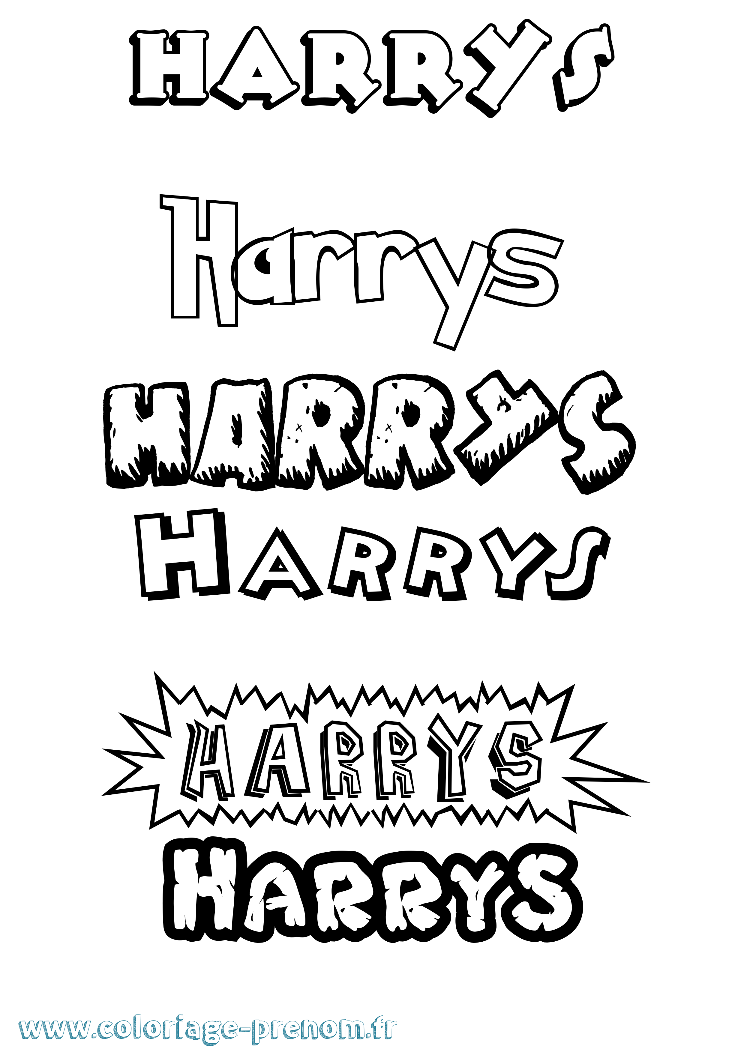Coloriage Harrys Dessin Animé Coloriage prénom Harrys Dessin Animé