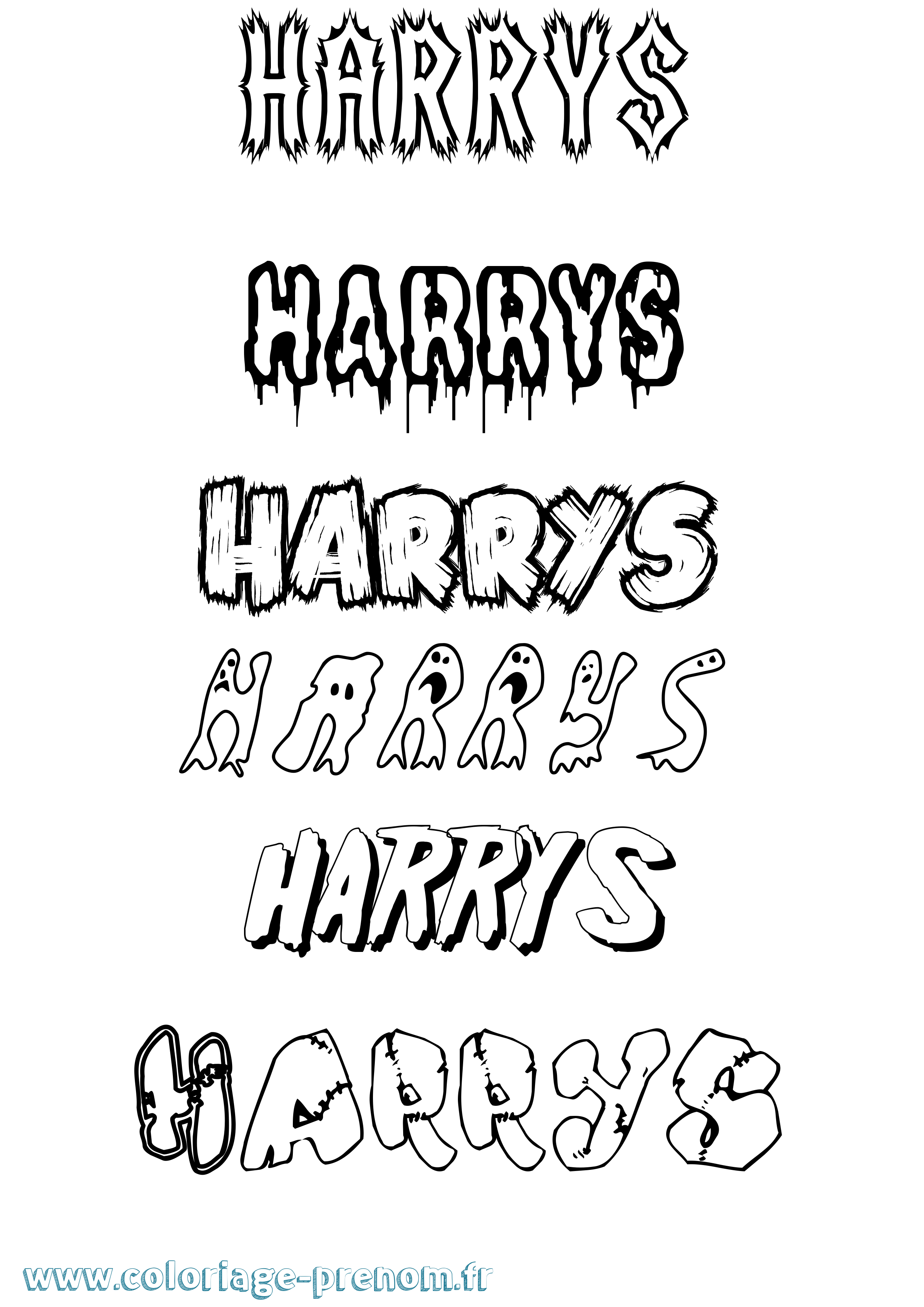 Coloriage Harrys Frisson Coloriage prénom Harrys Frisson