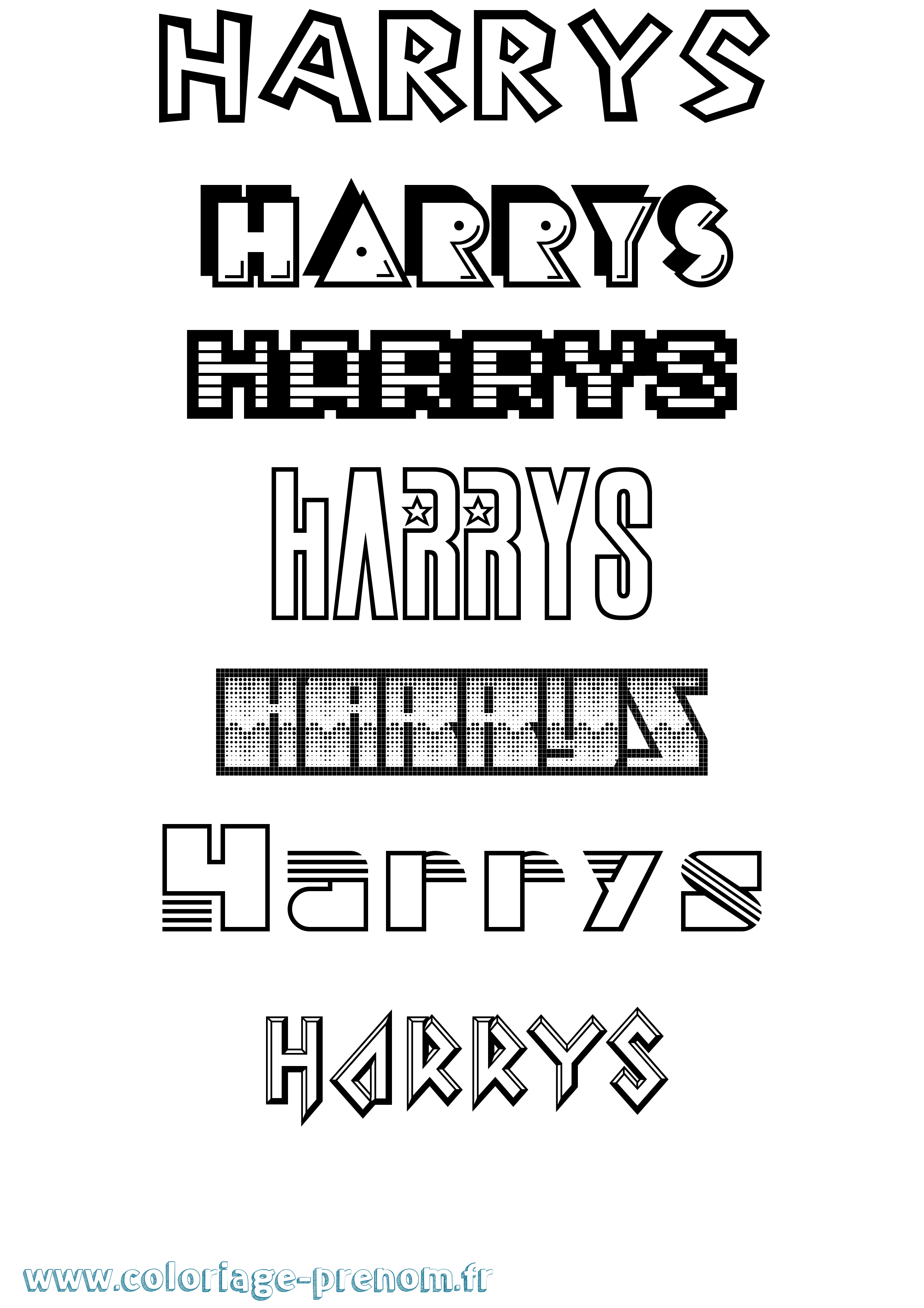 Coloriage Harrys Jeux Vidéos Coloriage prénom Harrys Jeux Vidéos
