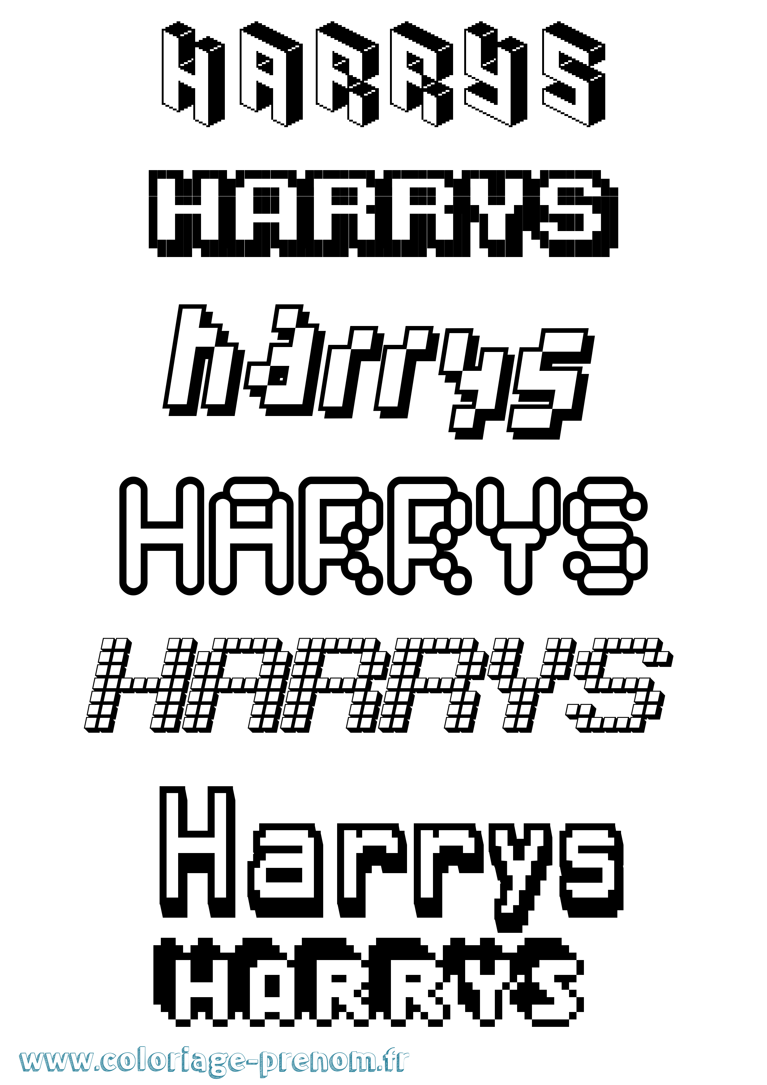 Coloriage Harrys Pixel Coloriage prénom Harrys Pixel
