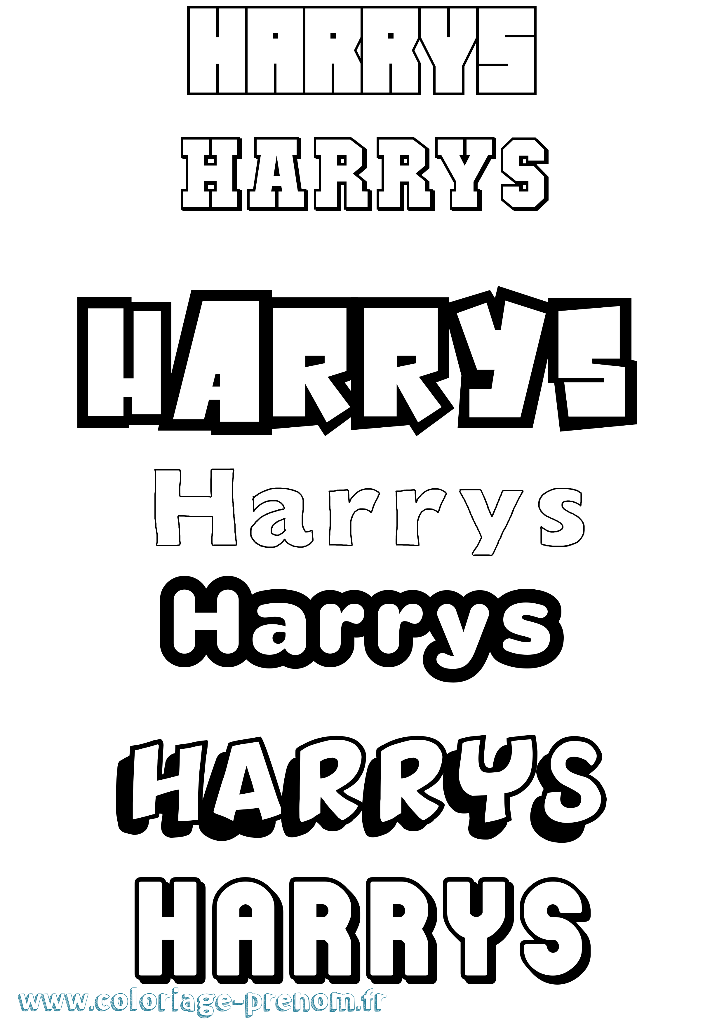Coloriage Harrys Simple Coloriage prénom Harrys Simple