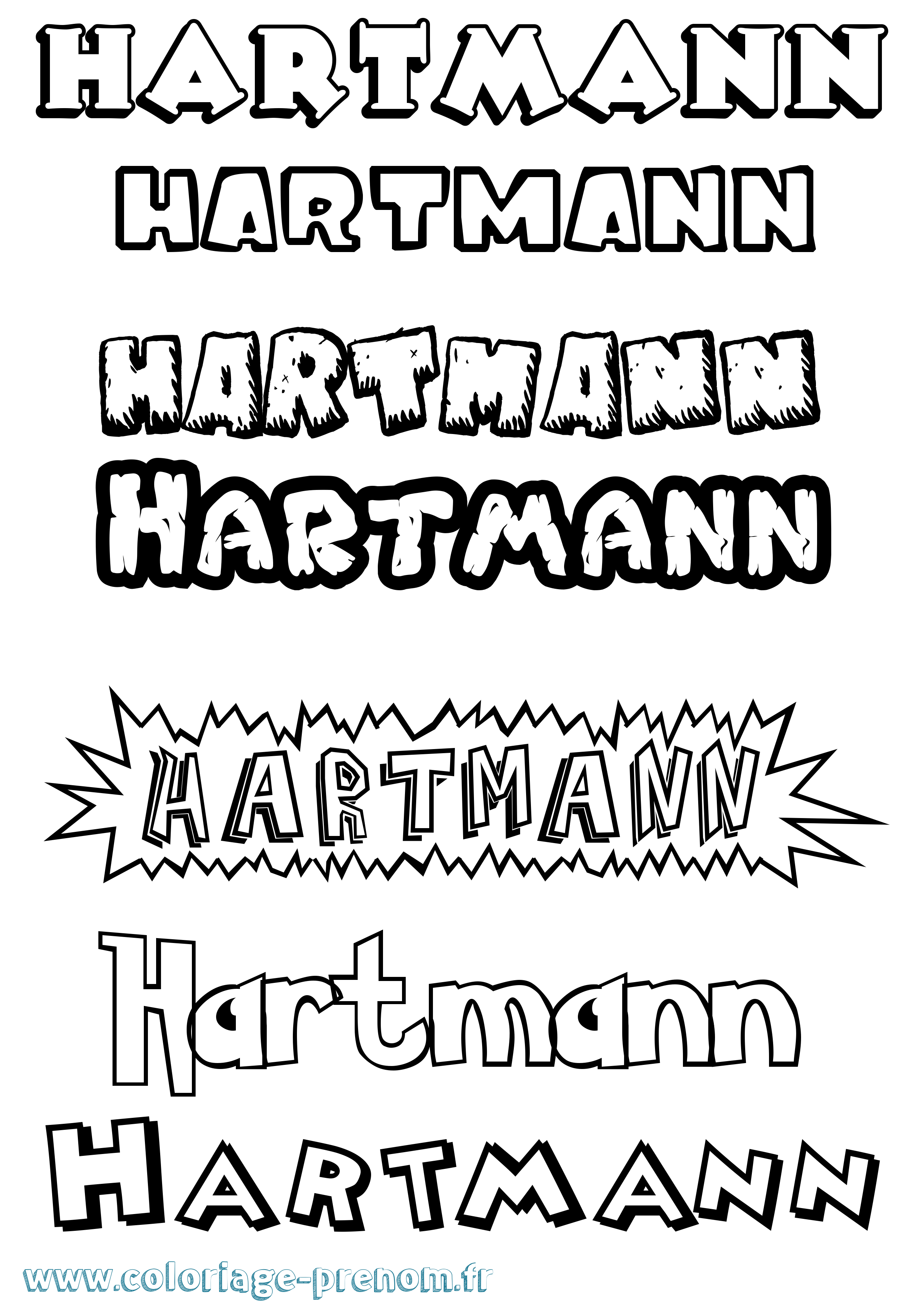 Coloriage Hartmann Dessin Animé Coloriage prénom Hartmann Dessin Animé