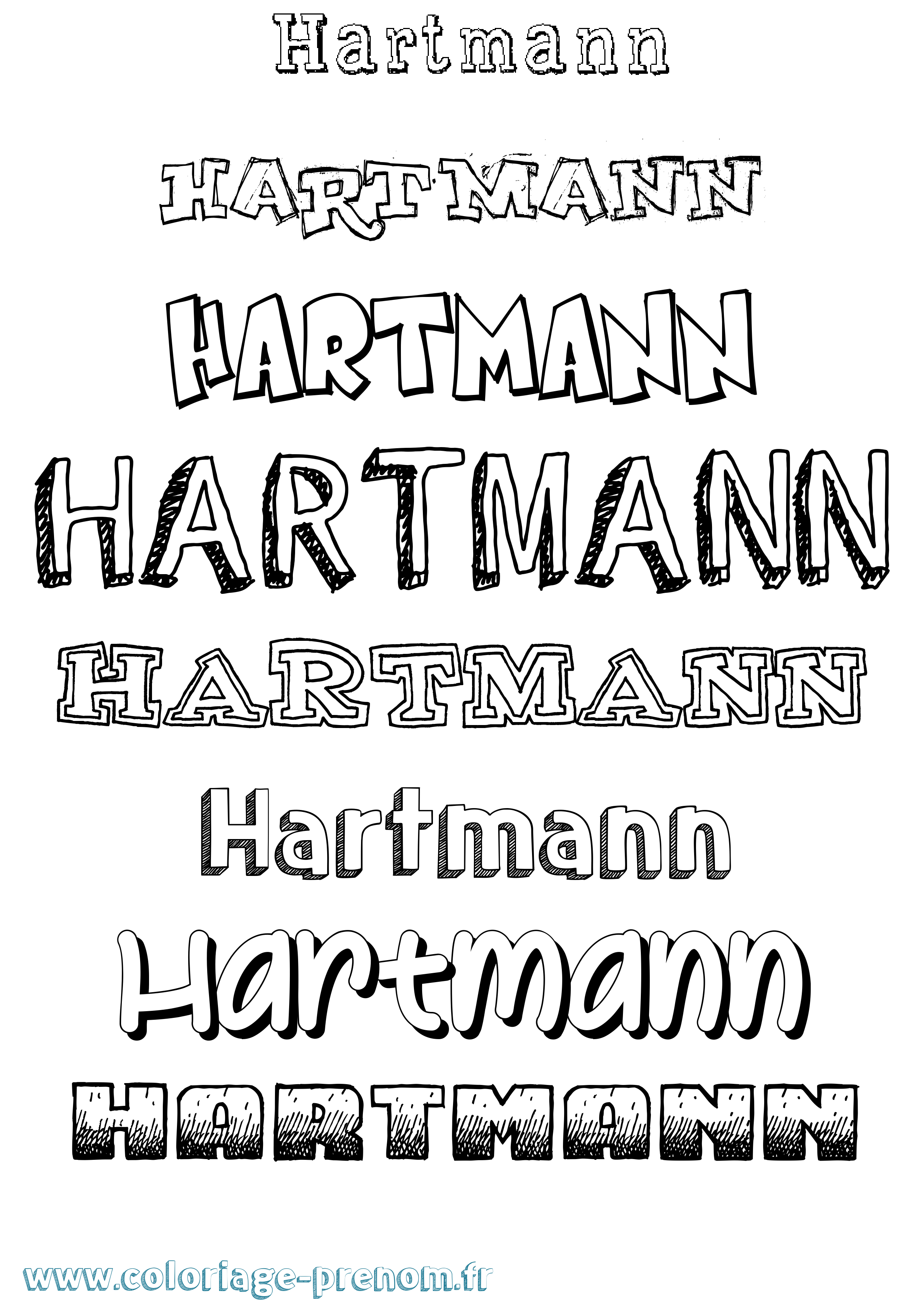 Coloriage Hartmann Dessiné Coloriage prénom Hartmann Dessiné