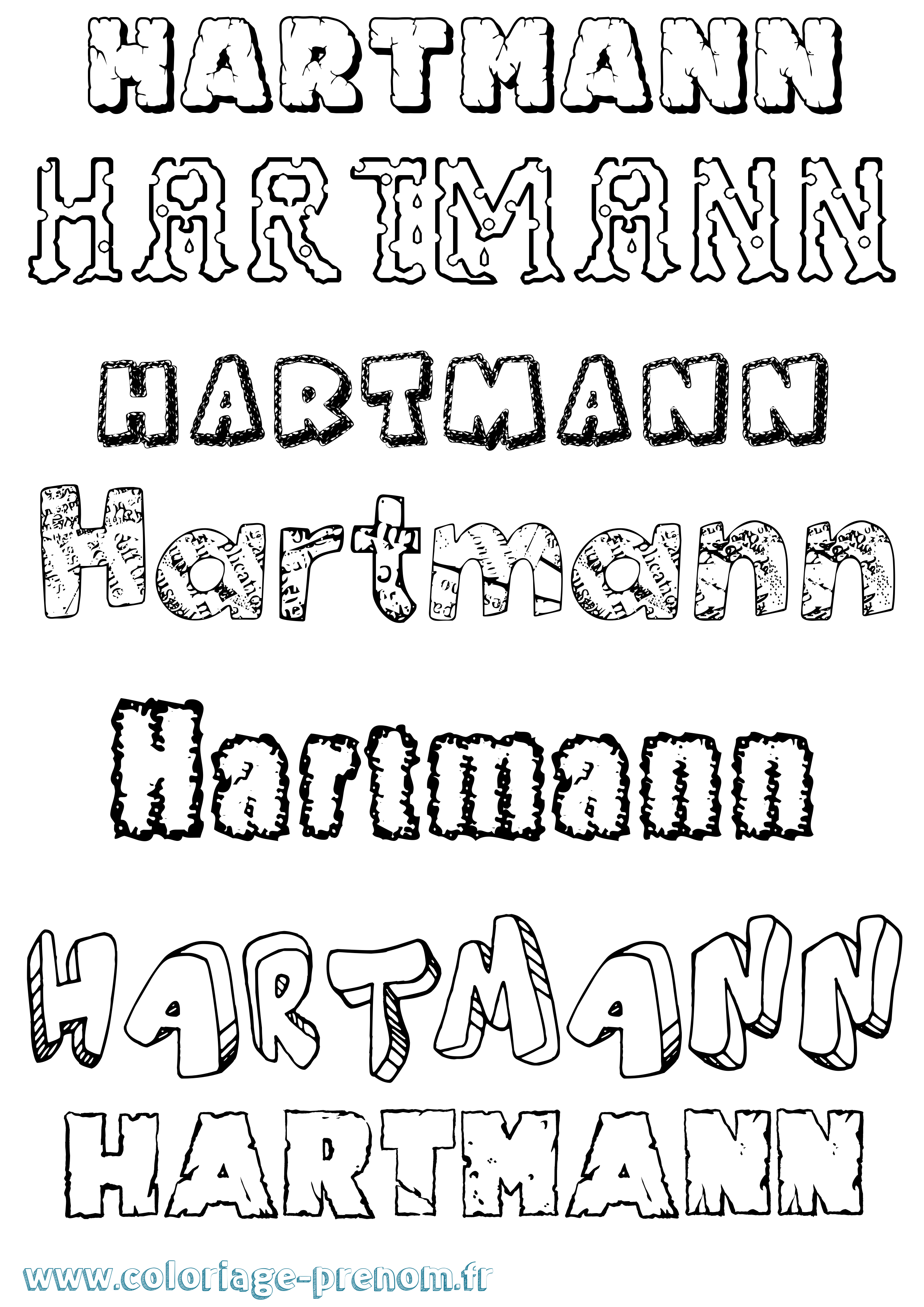 Coloriage Hartmann Destructuré Coloriage prénom Hartmann Destructuré