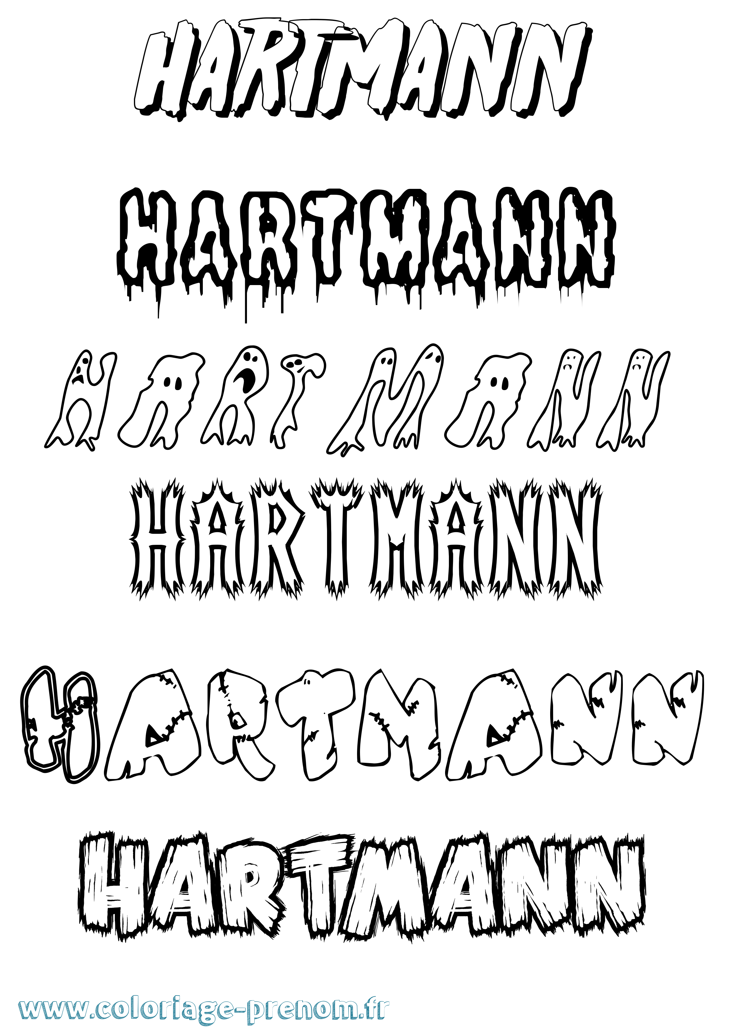 Coloriage Hartmann Frisson Coloriage prénom Hartmann Frisson