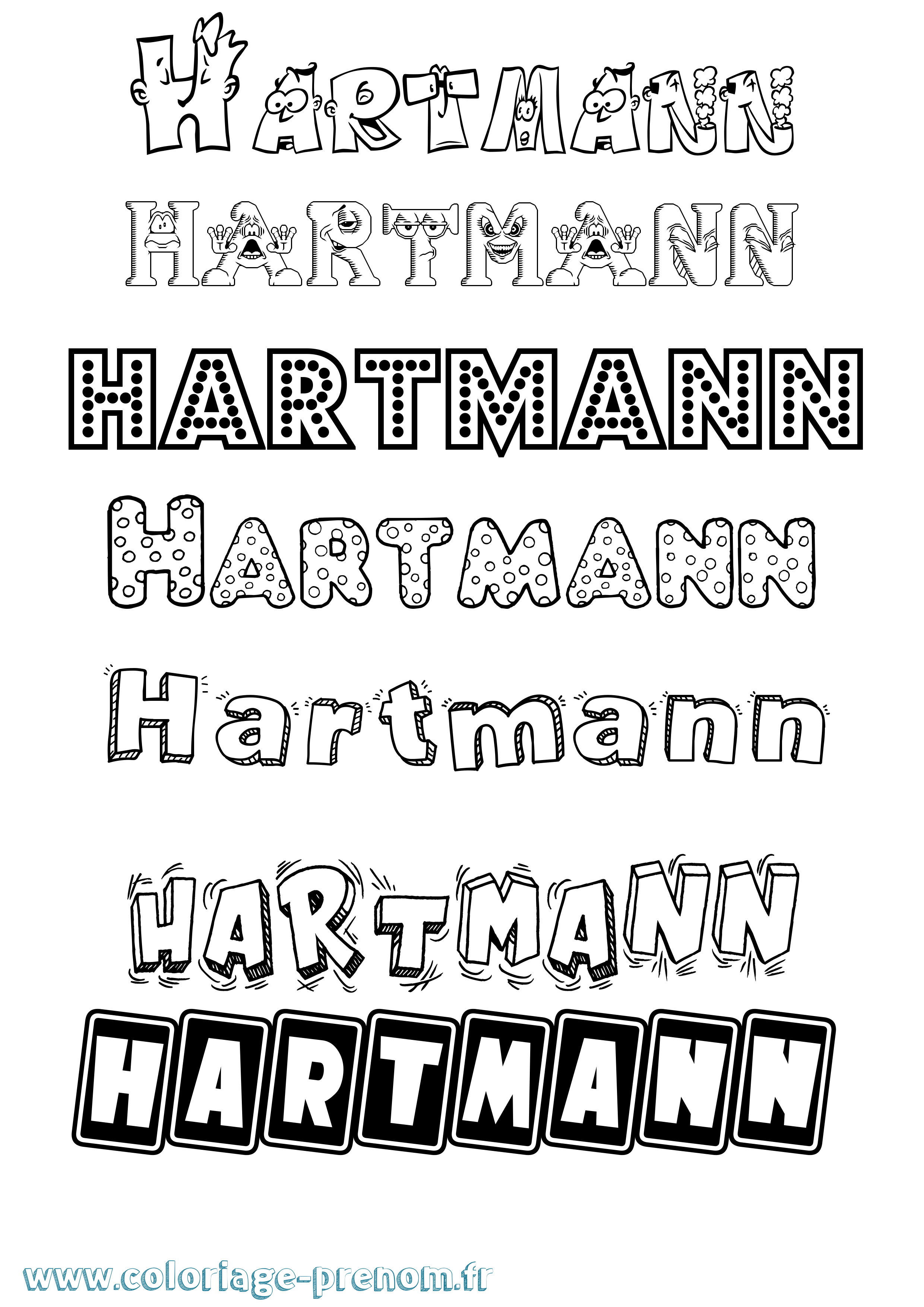 Coloriage Hartmann Fun Coloriage prénom Hartmann Fun