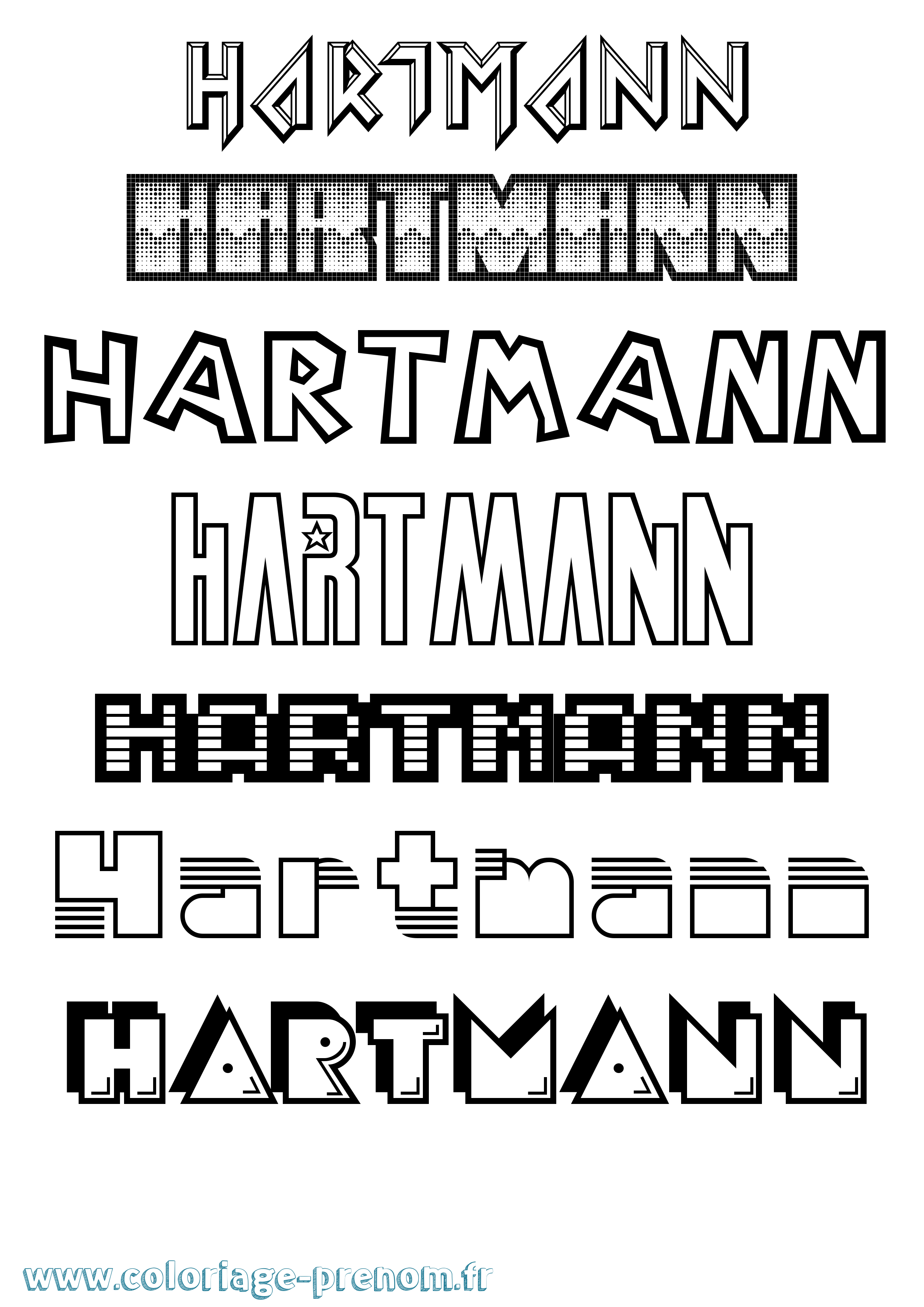 Coloriage Hartmann Jeux Vidéos Coloriage prénom Hartmann Jeux Vidéos