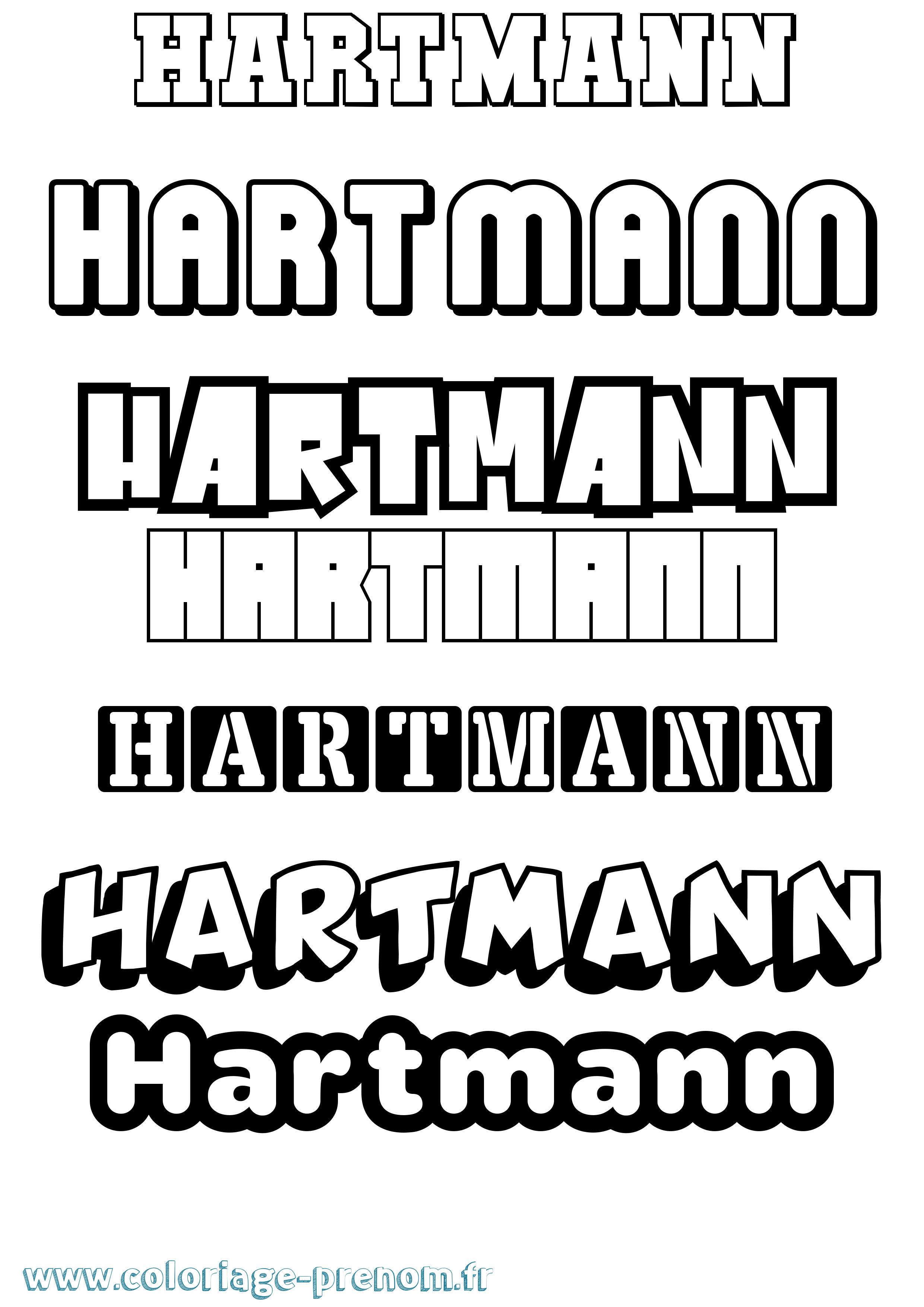 Coloriage Hartmann Simple Coloriage prénom Hartmann Simple