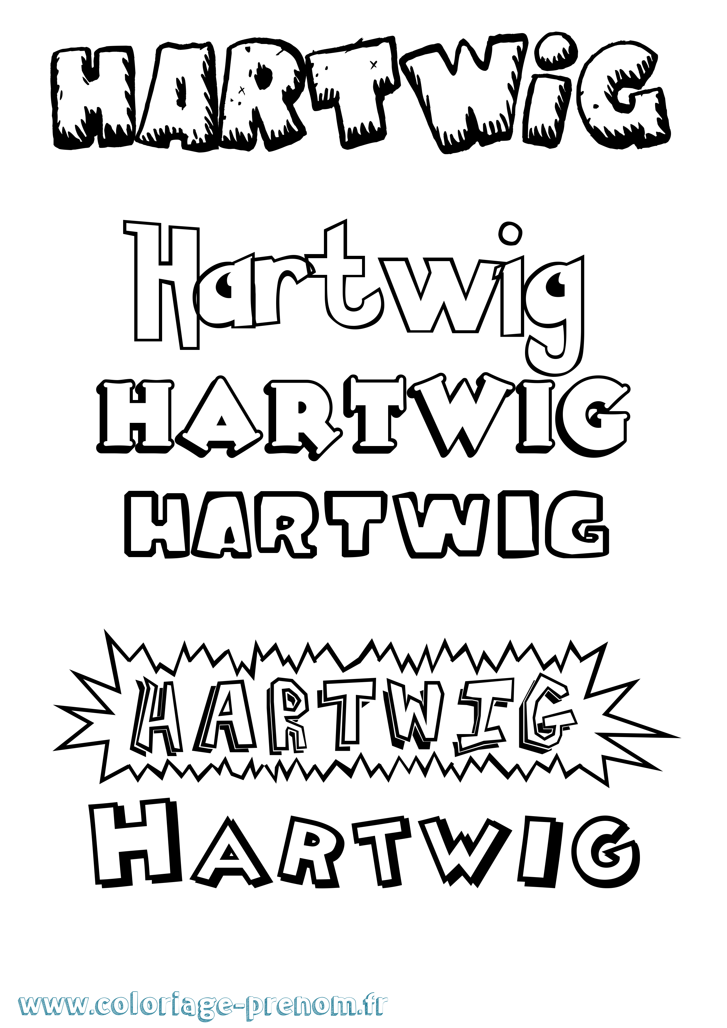 Coloriage Hartwig Dessin Animé Coloriage prénom Hartwig Dessin Animé
