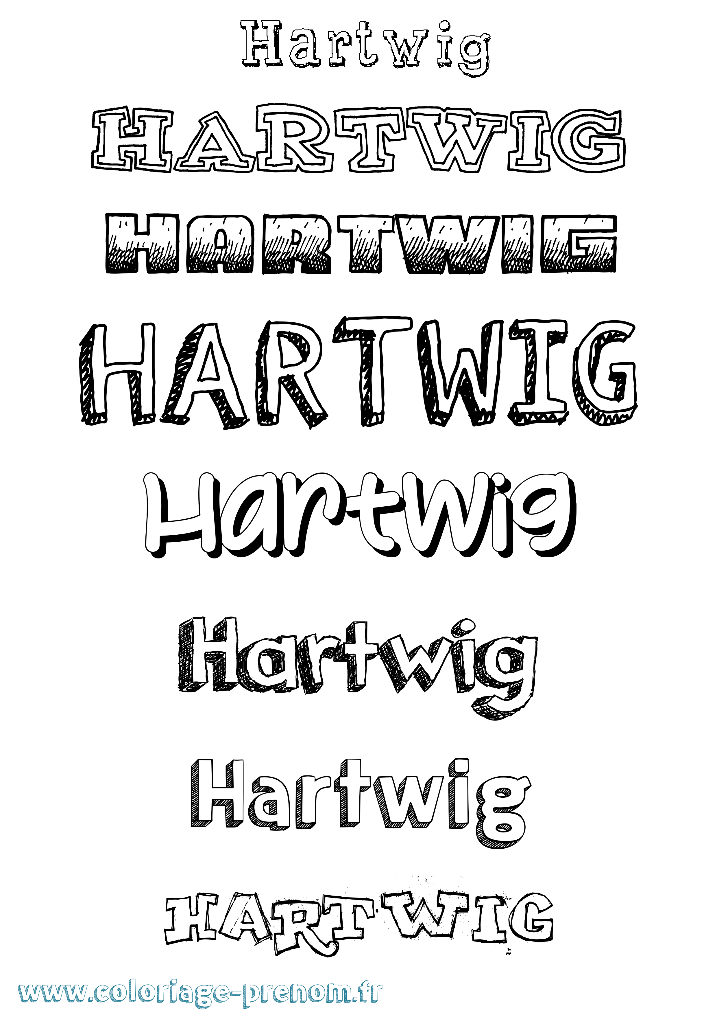 Coloriage Hartwig Dessiné Coloriage prénom Hartwig Dessiné