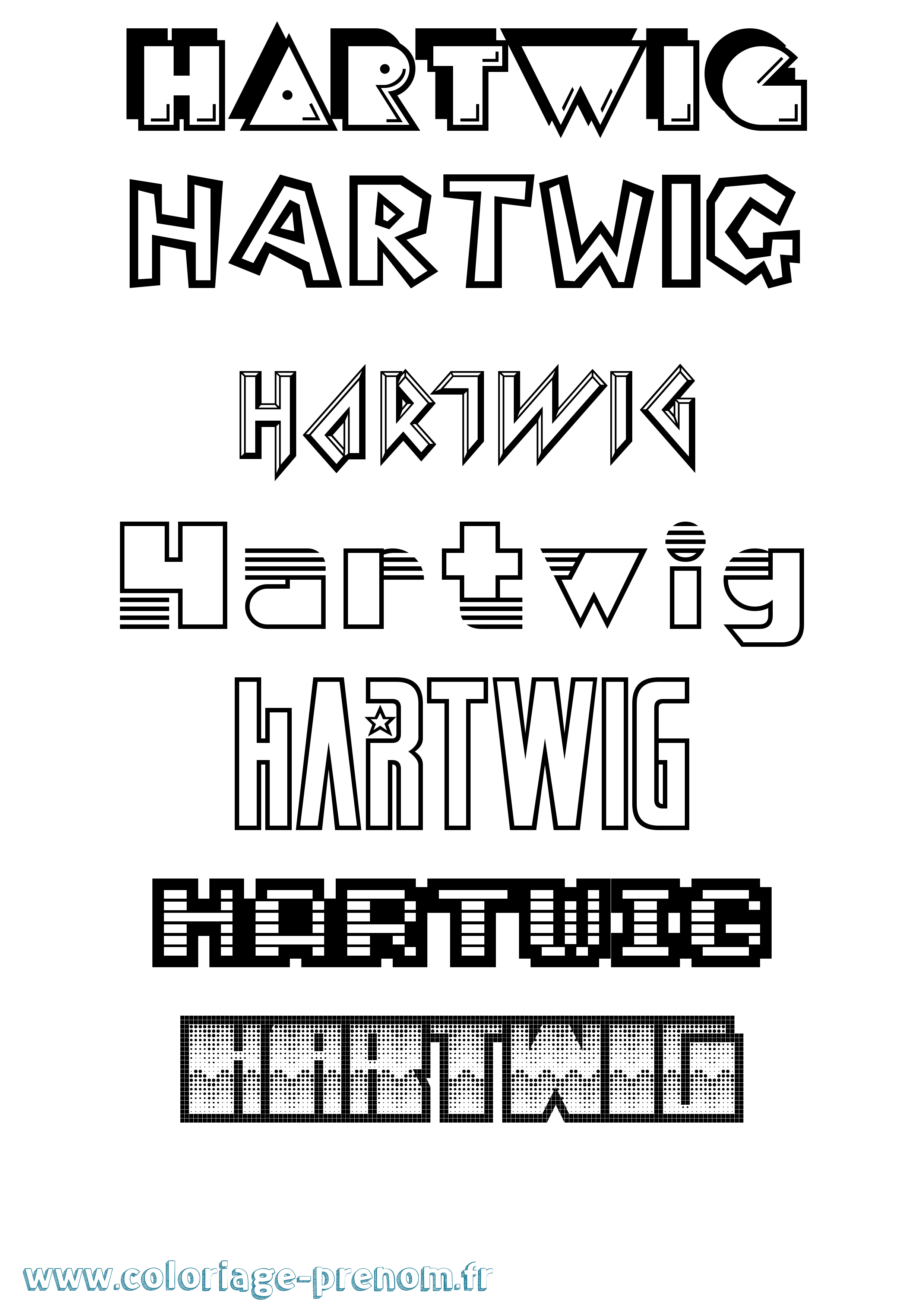Coloriage Hartwig Jeux Vidéos Coloriage prénom Hartwig Jeux Vidéos