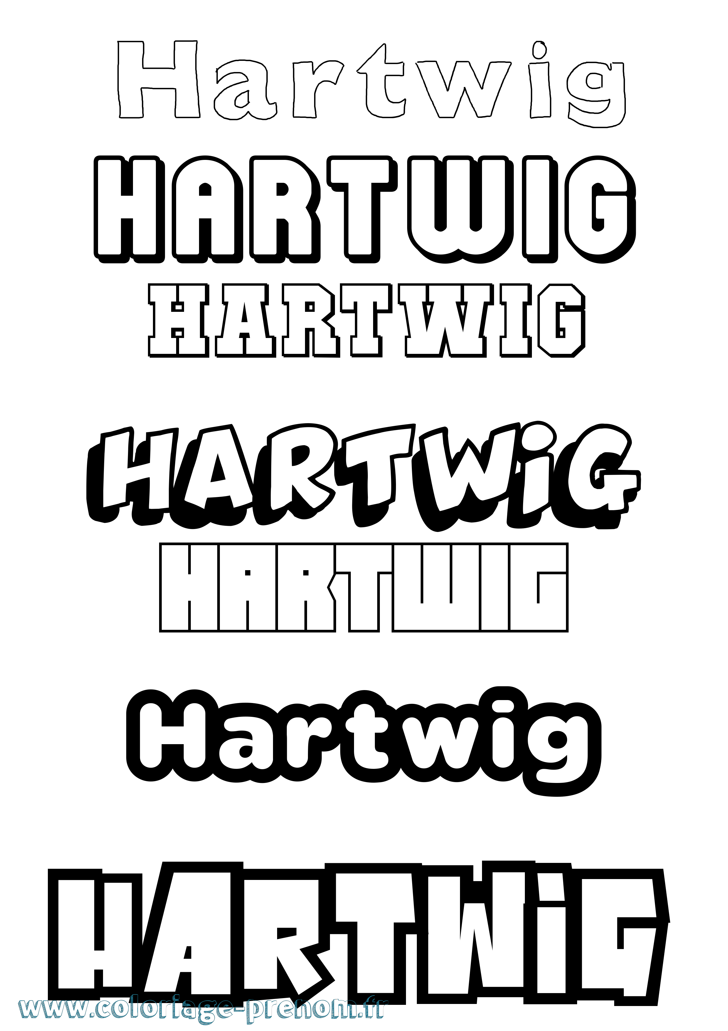 Coloriage Hartwig Simple Coloriage prénom Hartwig Simple