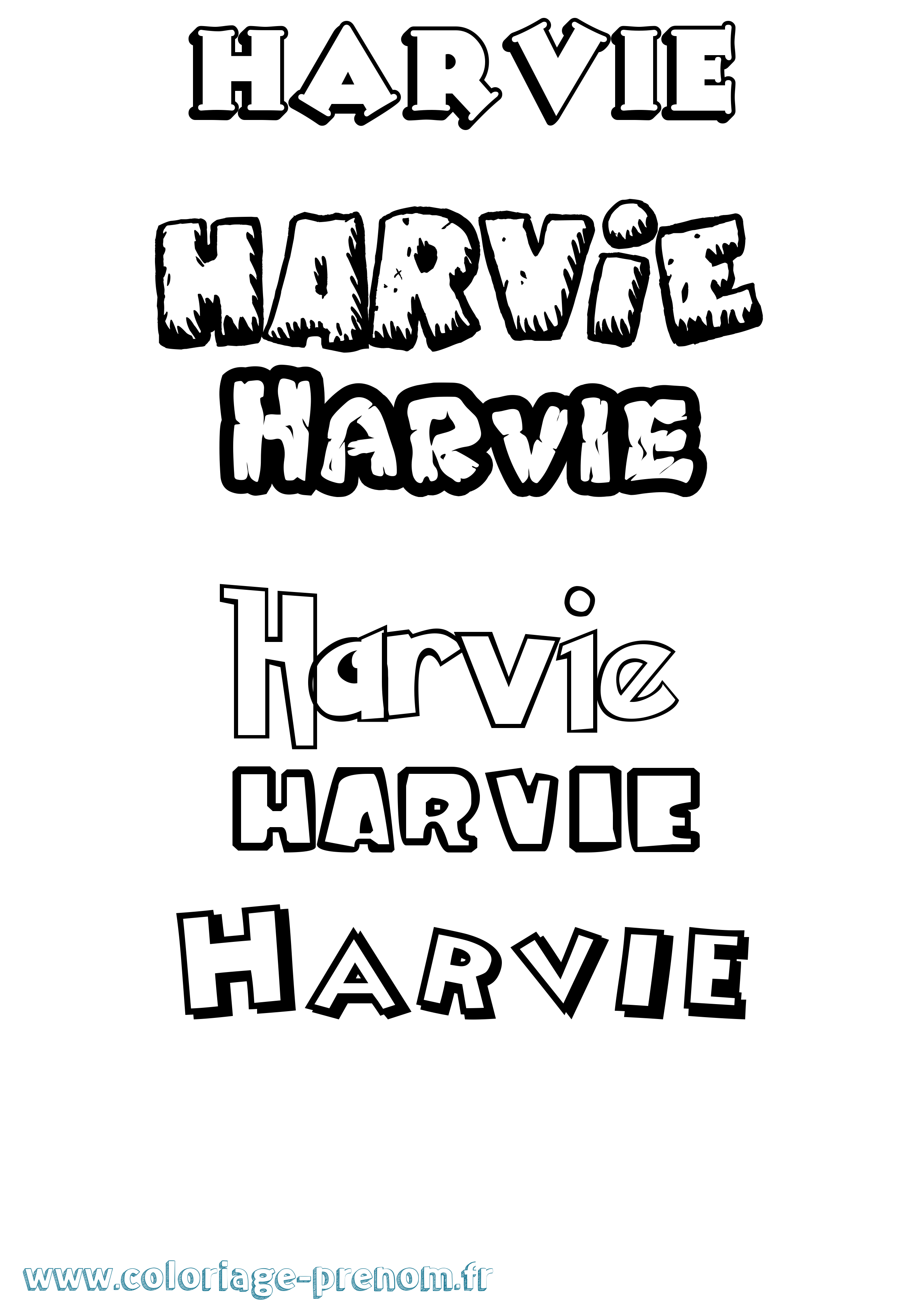 Coloriage Harvie Dessin Animé Coloriage prénom Harvie Dessin Animé