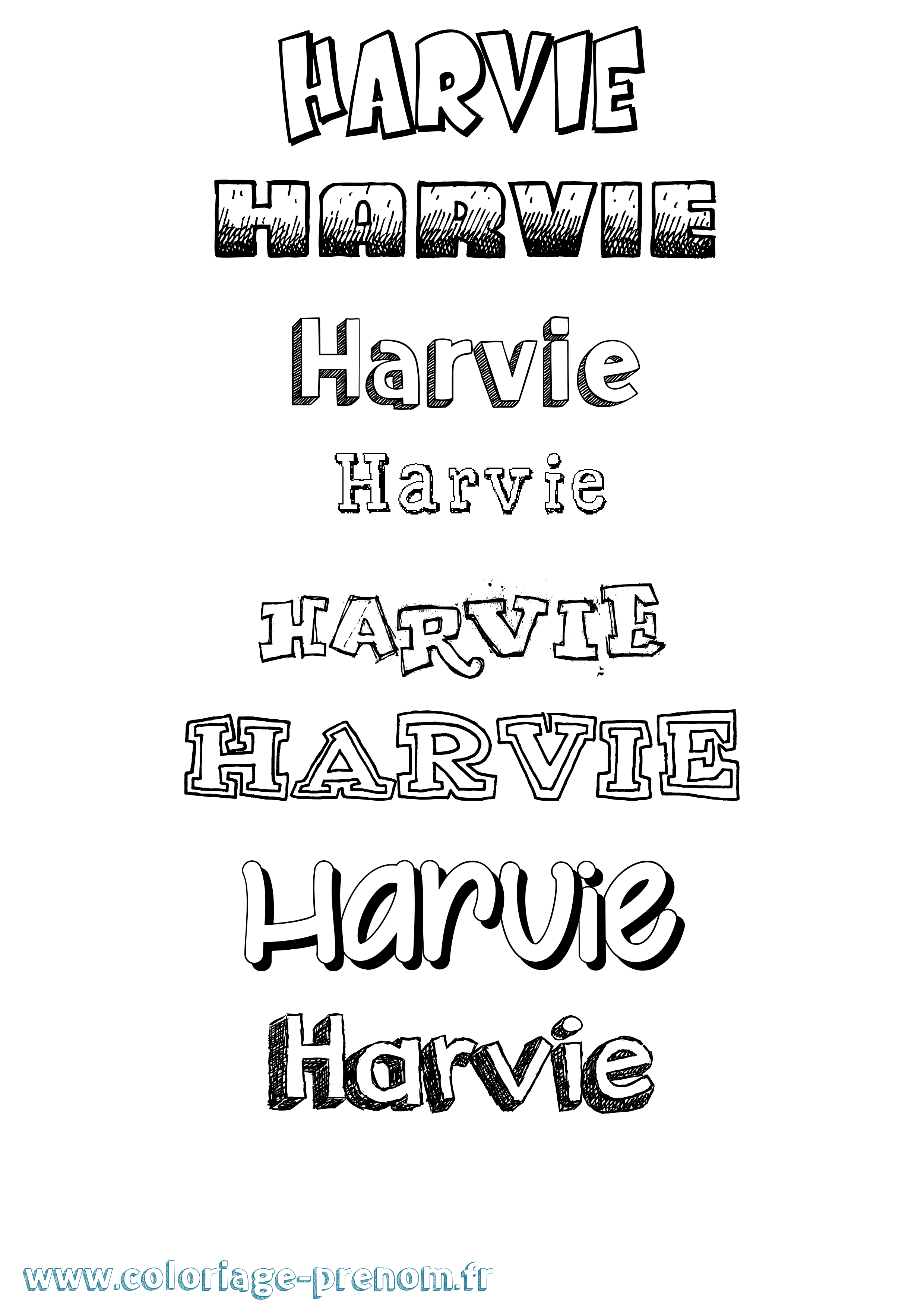 Coloriage Harvie Dessiné Coloriage prénom Harvie Dessiné