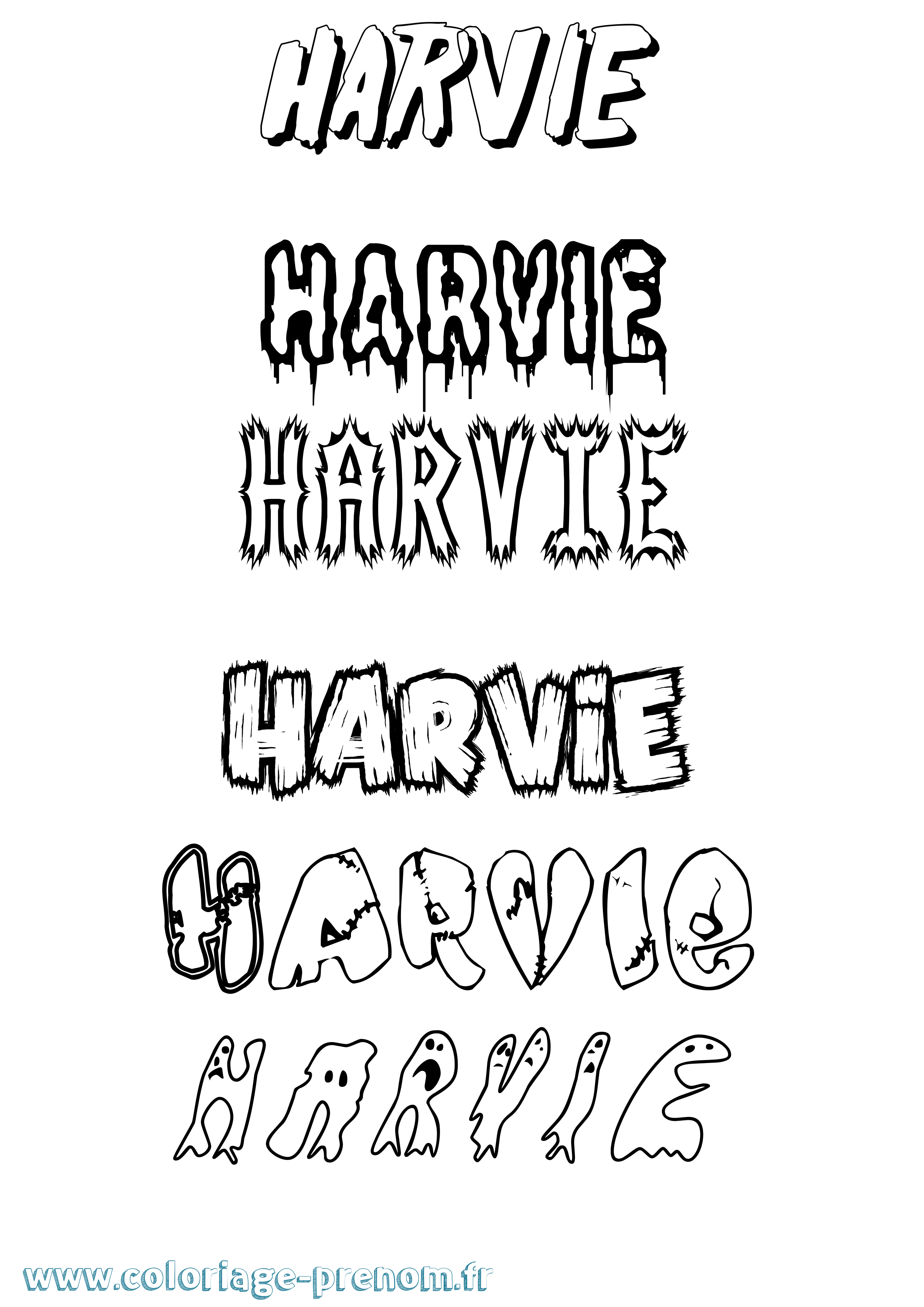 Coloriage Harvie Frisson Coloriage prénom Harvie Frisson