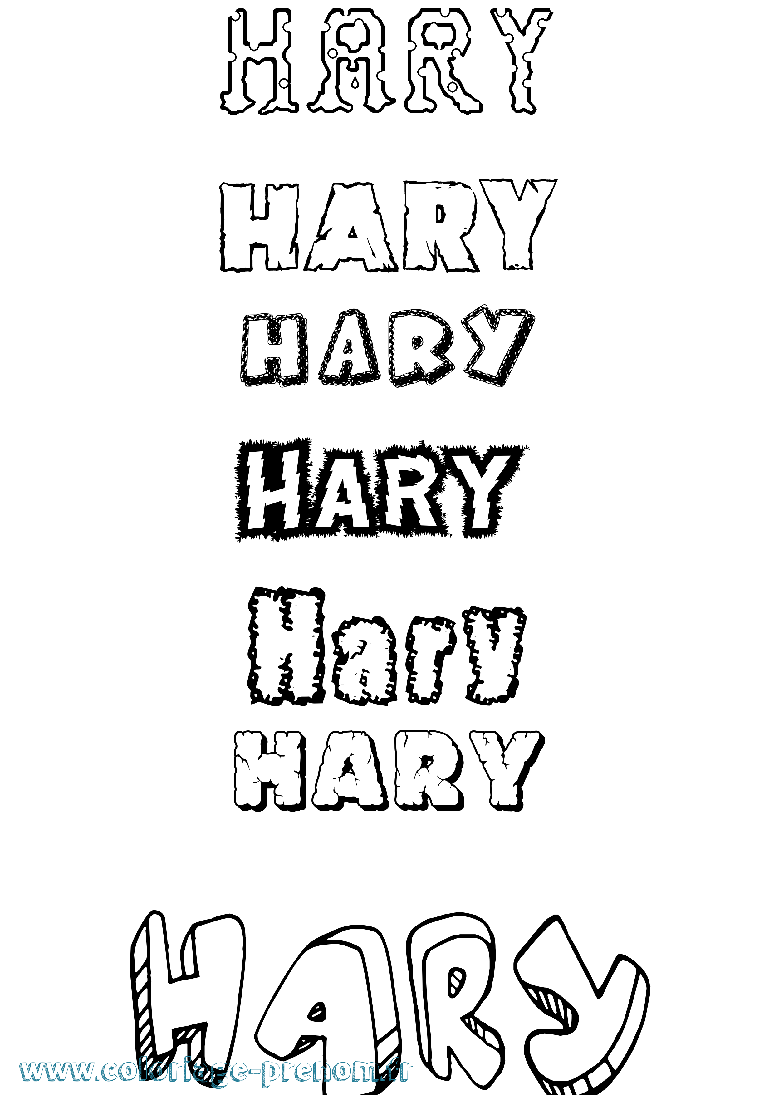 Coloriage Hary Destructuré Coloriage prénom Hary Destructuré