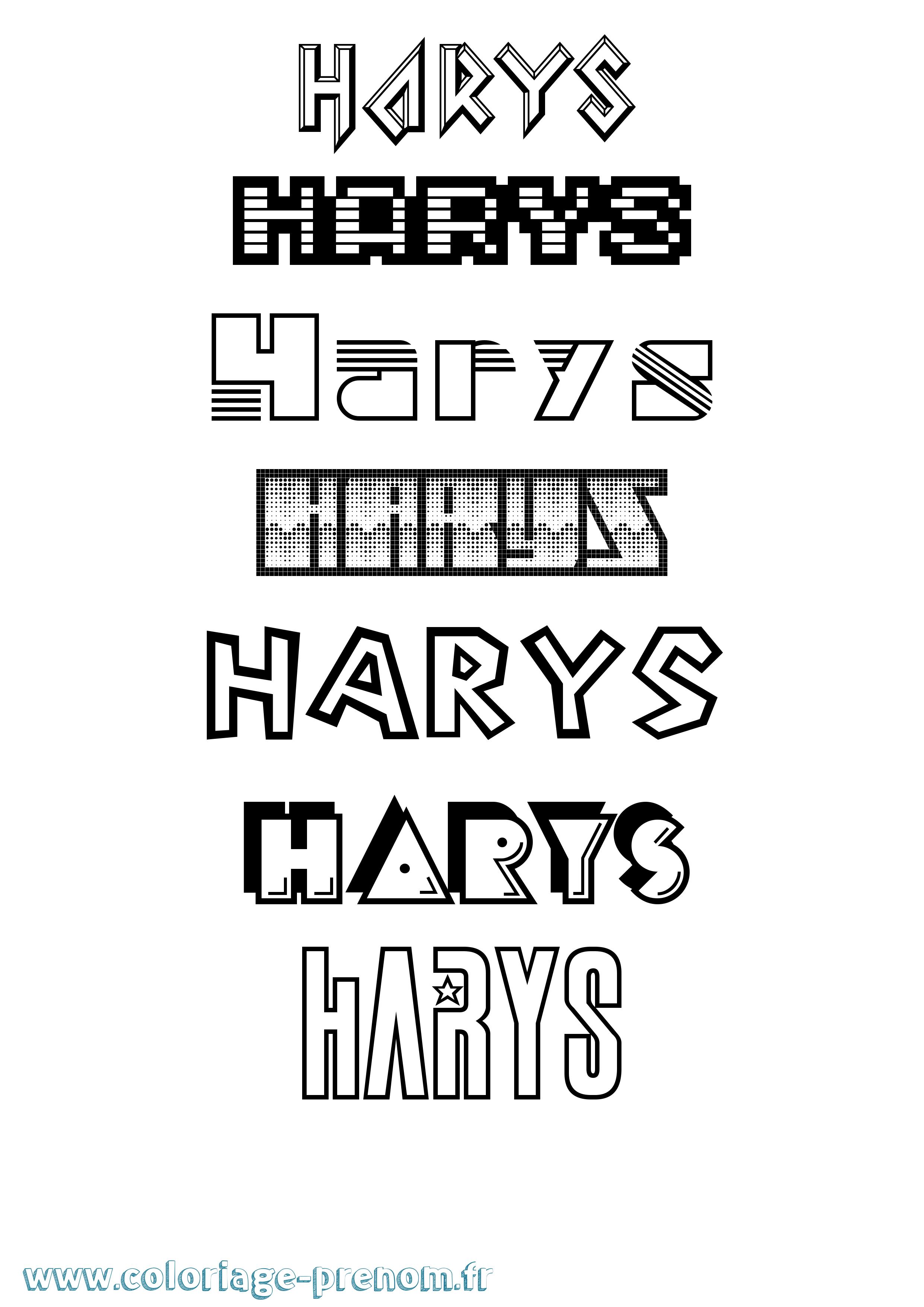 Coloriage Harys Jeux Vidéos Coloriage prénom Harys Jeux Vidéos