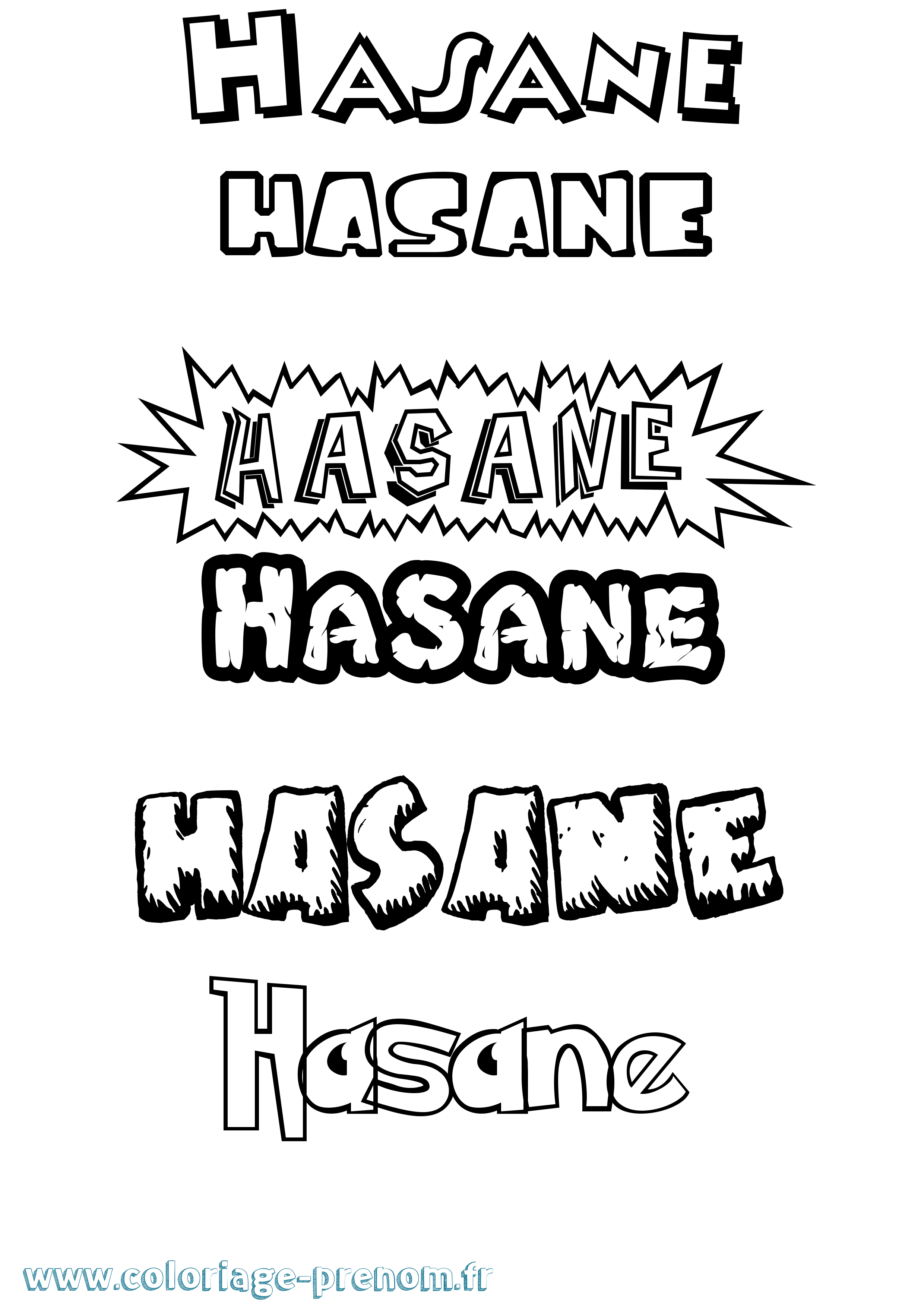 Coloriage Hasane Dessin Animé Coloriage prénom Hasane Dessin Animé