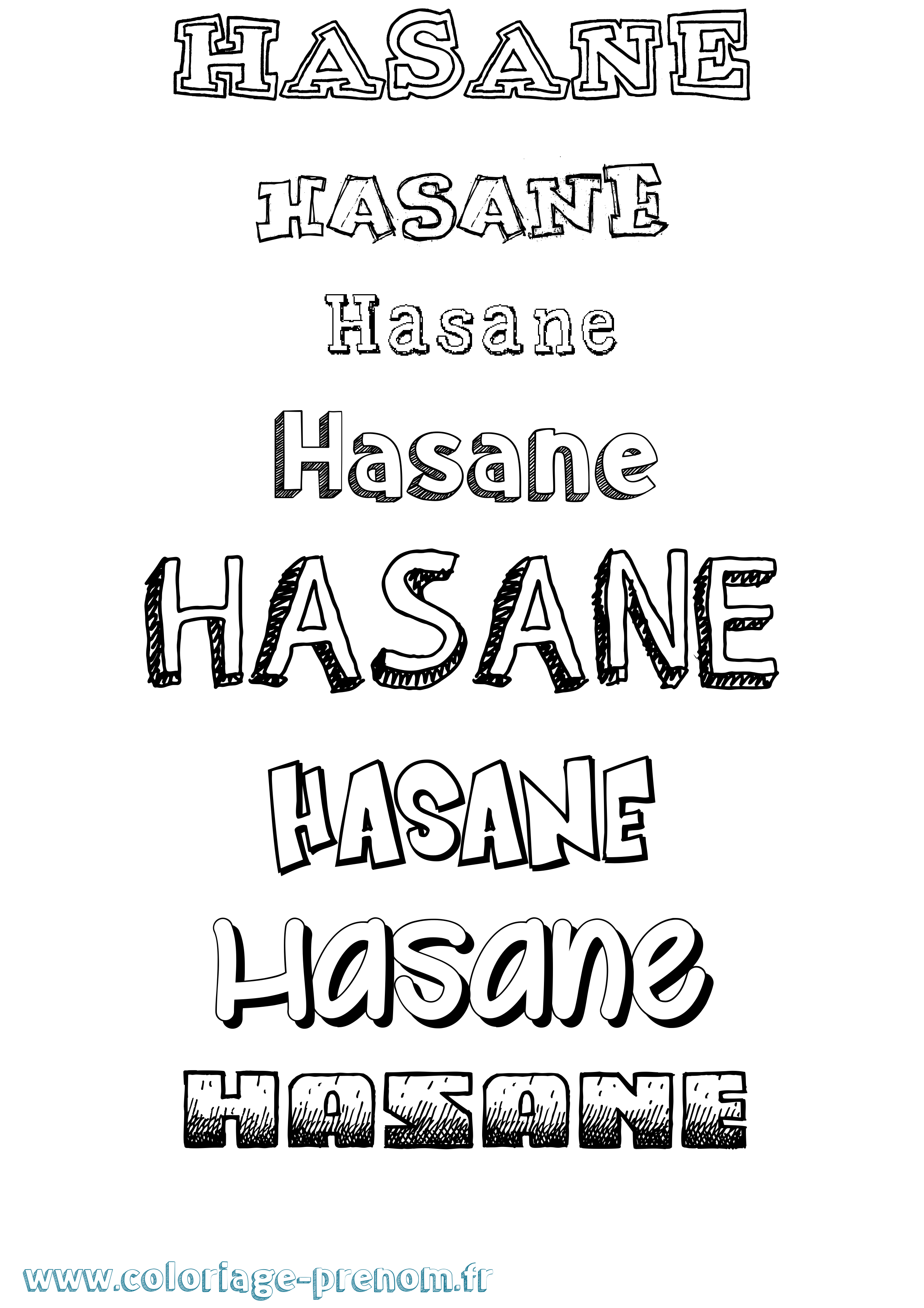 Coloriage Hasane Dessiné Coloriage prénom Hasane Dessiné