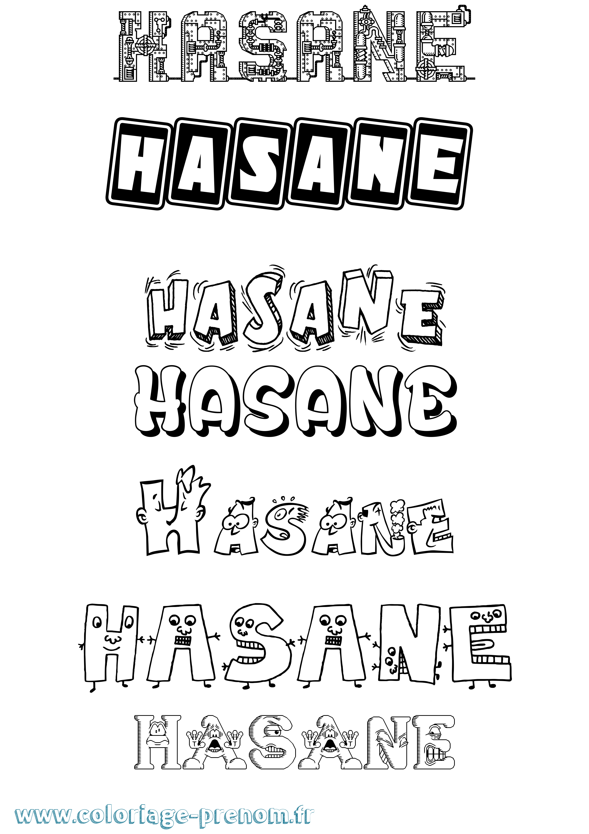 Coloriage Hasane Fun Coloriage prénom Hasane Fun