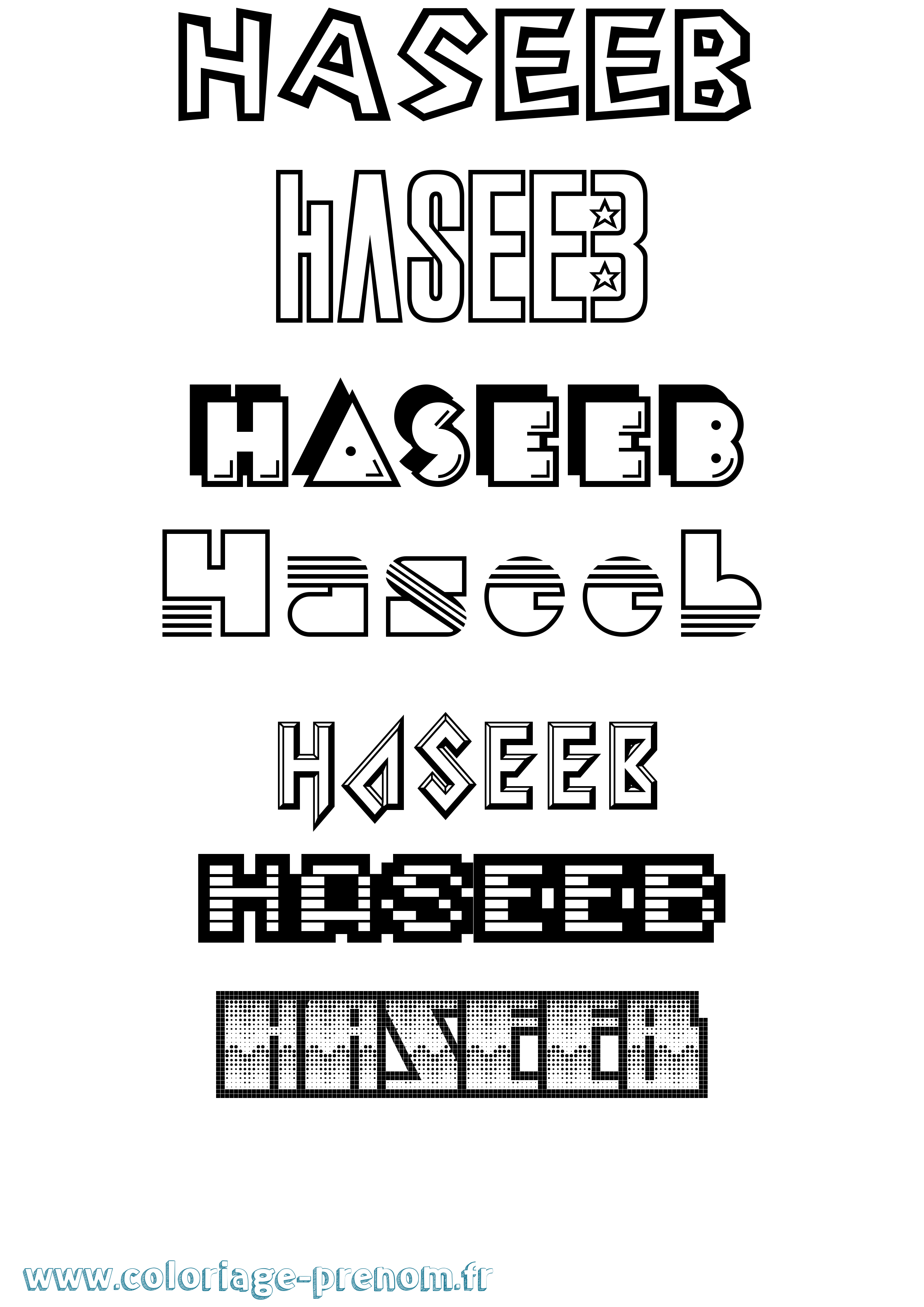 Coloriage Haseeb Jeux Vidéos Coloriage prénom Haseeb Jeux Vidéos