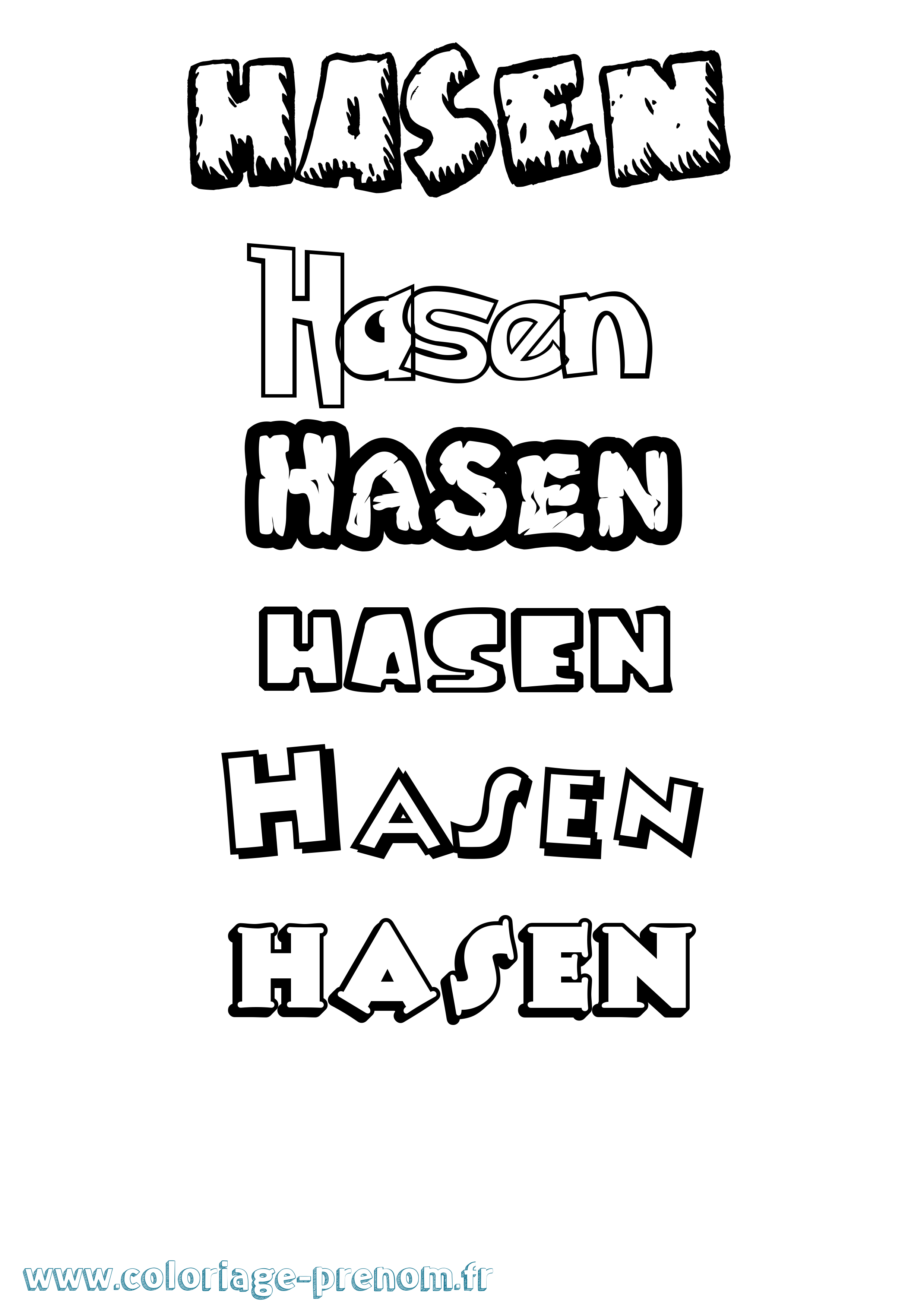 Coloriage Hasen Dessin Animé Coloriage prénom Hasen Dessin Animé